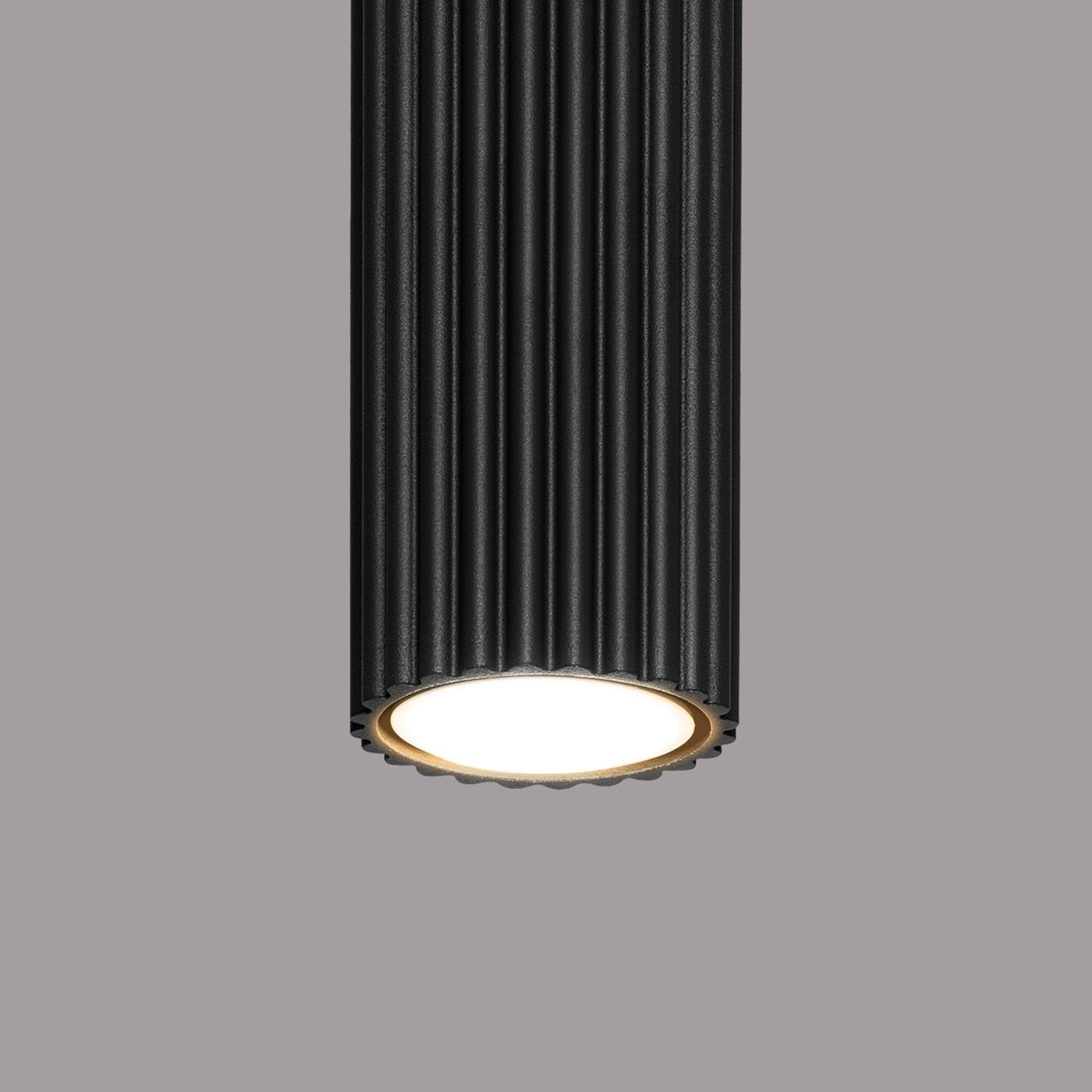Lampe de plafonnier en saillie Ø 6,5 cm H : 20 cm Noir GU10 Aluminium