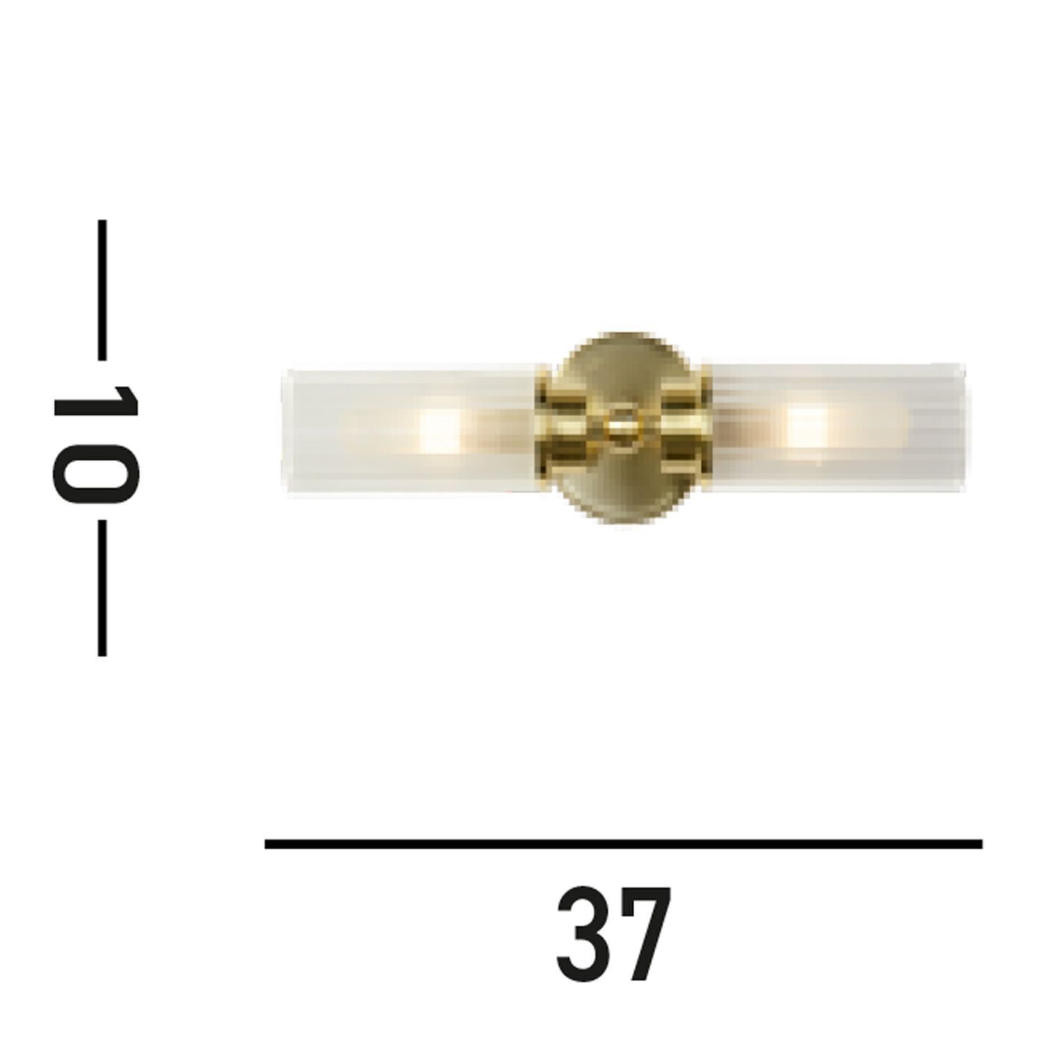 Up Down Applique en laiton Métal Verre IP44 H:37 cm Licht