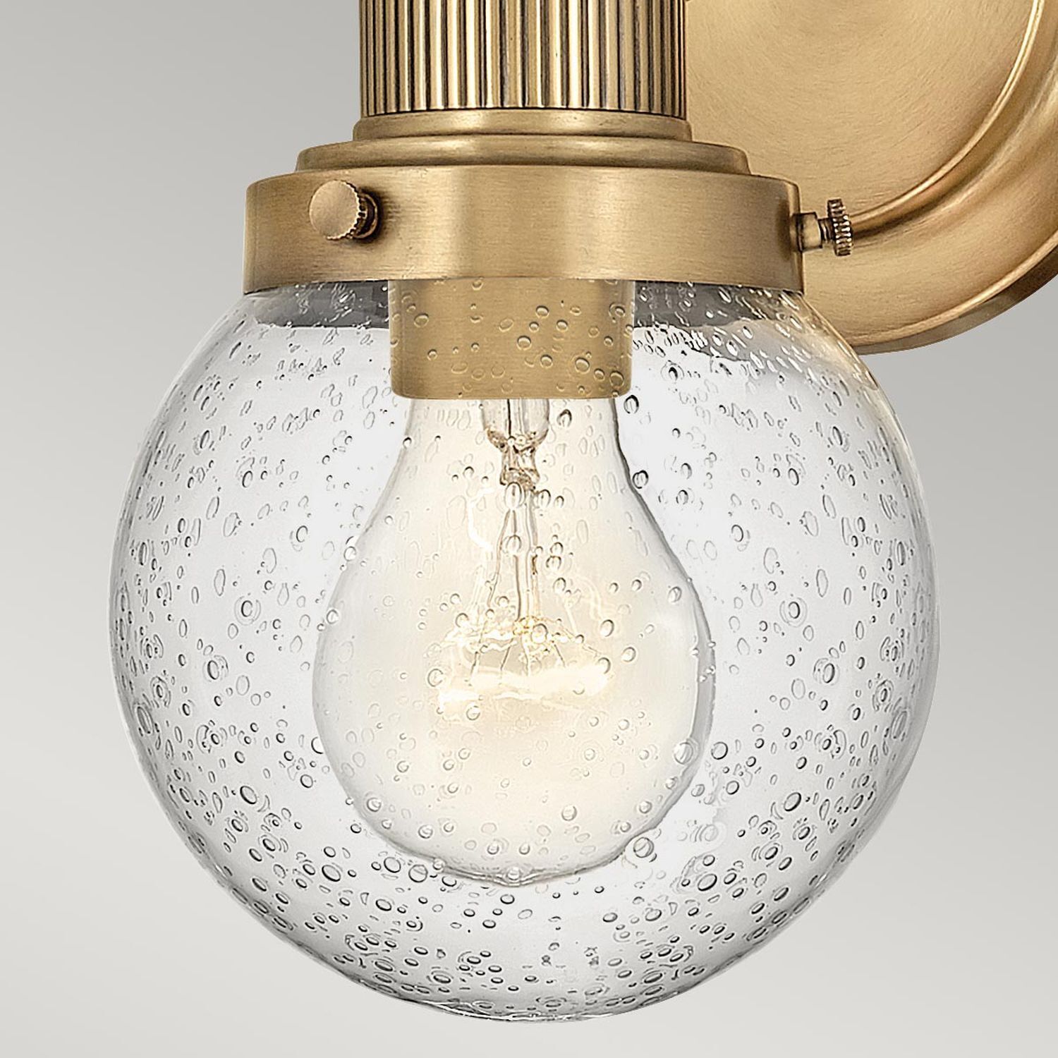 Glühlampe, Energiesparlampe, Glaskolben, Bronzefarbene Fassung, Wand lampe
