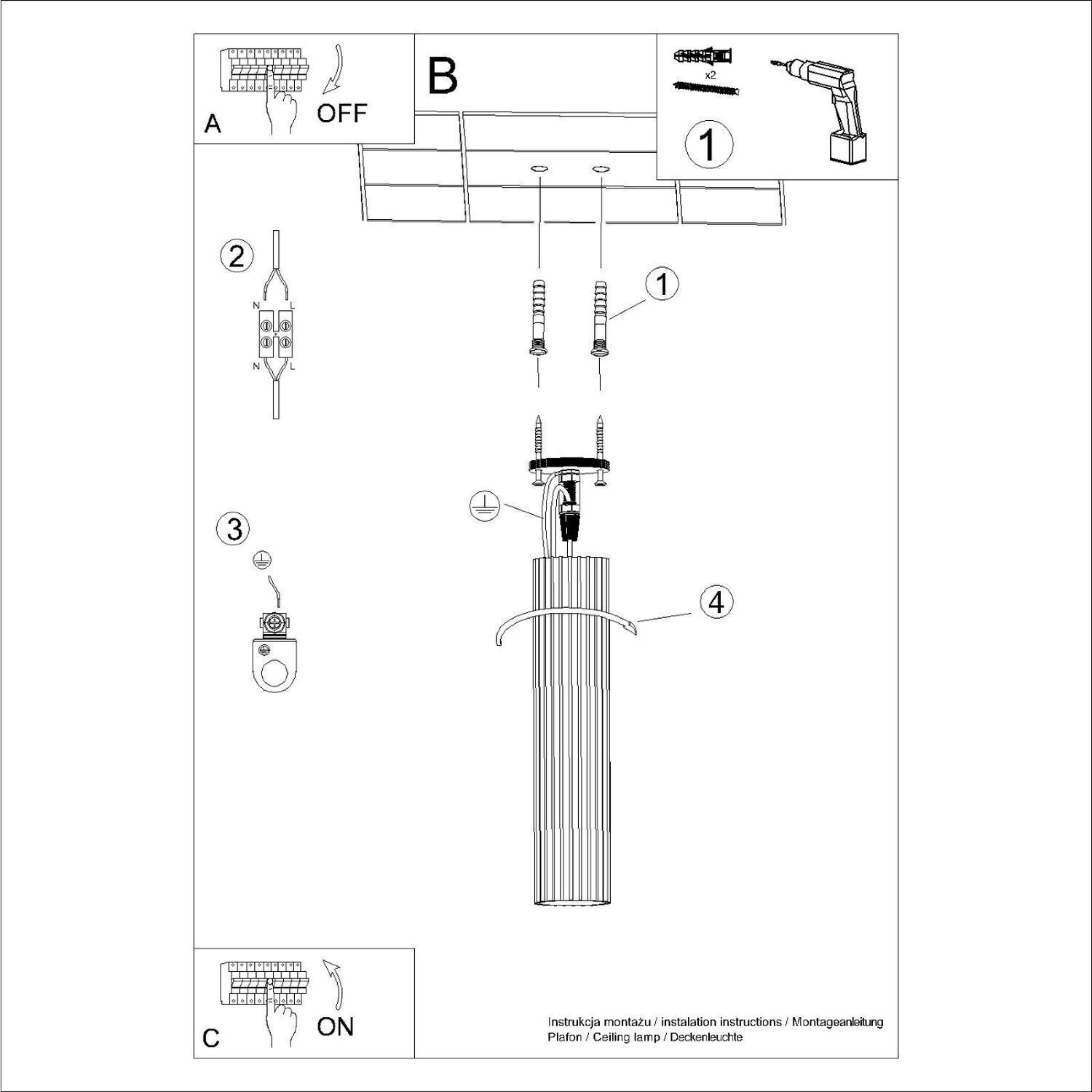 Deckenspot schmal Ø 6,5 cm H: 40 cm Schwarz GU10 Aufputz Diagramm, Handlung, CAD-Diagramm