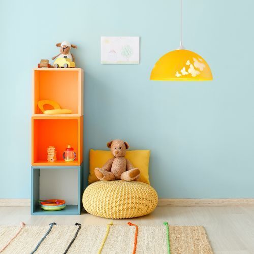 Suspension Lampe d'éclairage jaune Fille ronde