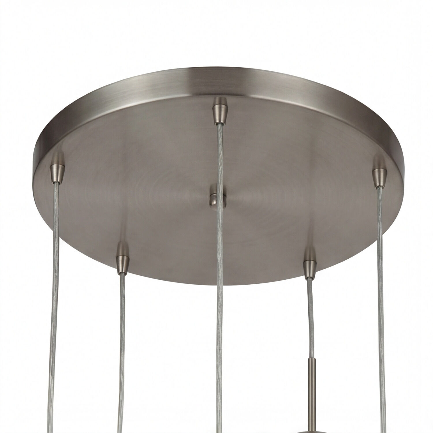 Hängeleuchte Glas Ø 50 cm 5-flammig E27 Bunt Chrom deckenleuchte, pendelleuchte, stahl, metall, seilzug