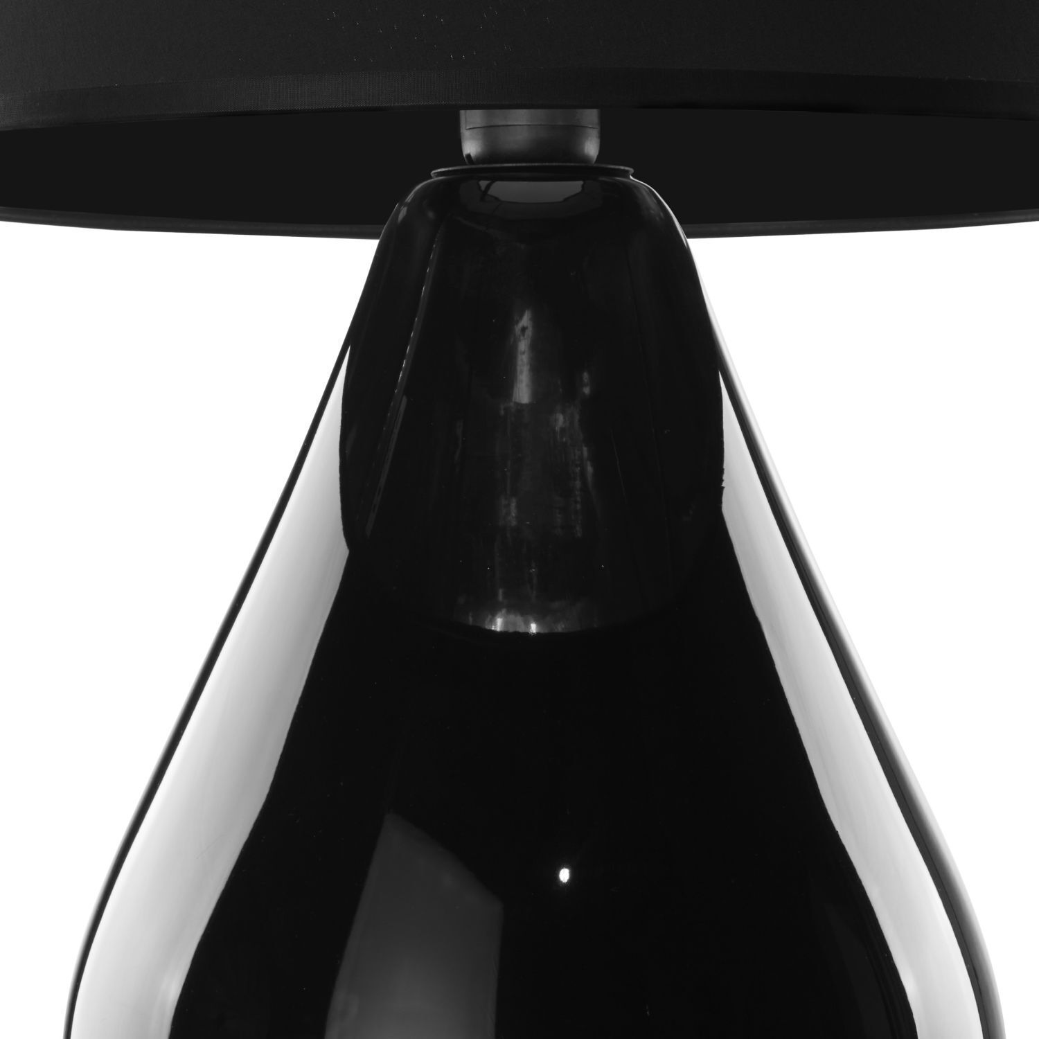 Lampe de table noir verre tissu 67 cm de haut Moderne E27