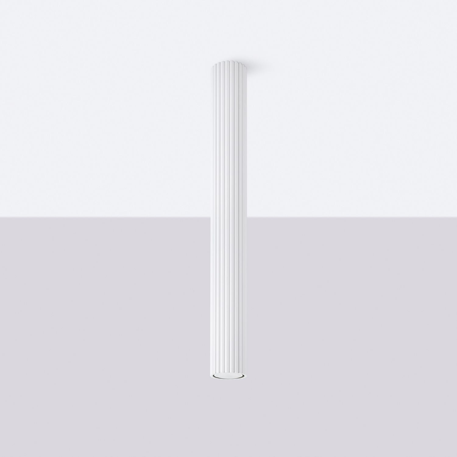 Spot de plafond blanc Ø 6,5 cm hauteur 60 cm GU10 apparent aluminium