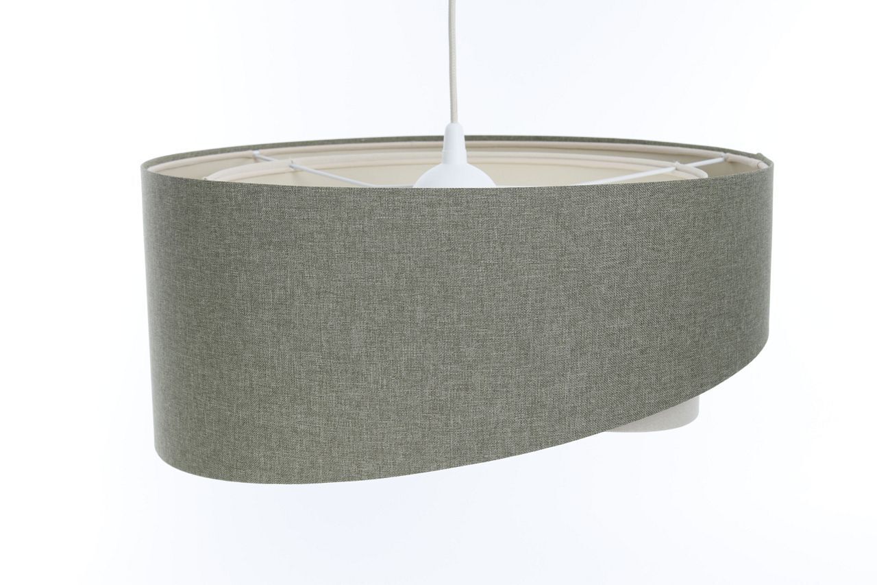 Pendelleuchte Stoff Grün Creme E27 rund Ø 40 cm Modern Lampe, Lampenschirm