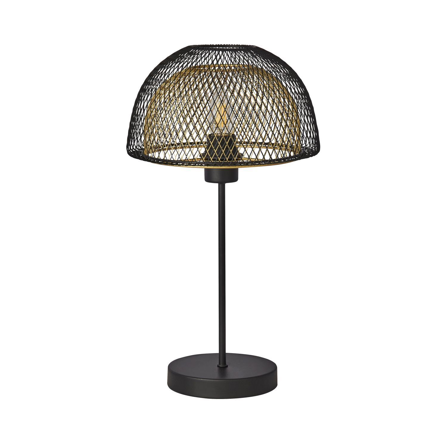 Lampe de table E27 47 cm Ø 26 cm en noir or LUCIA