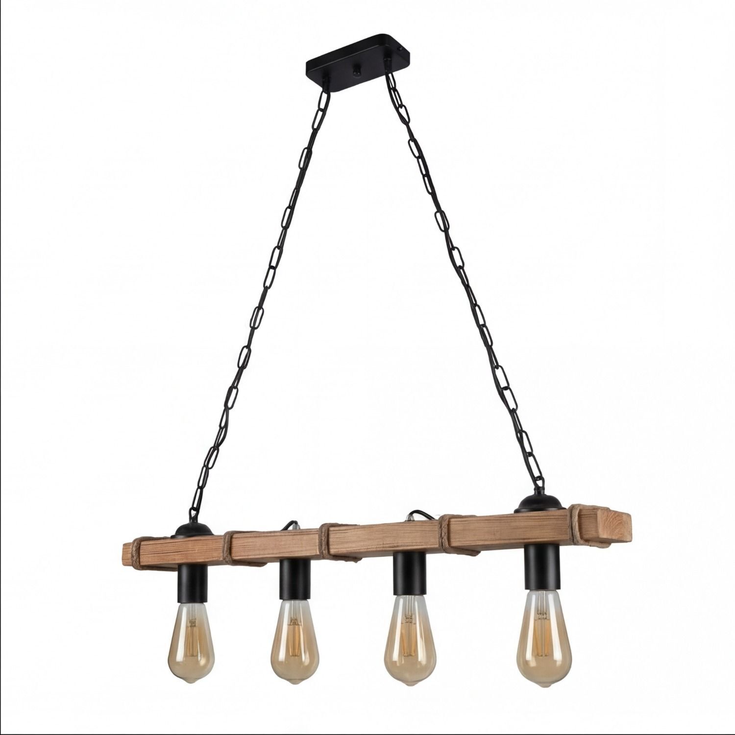 Hängeleuchte, Halterung, Holz, Glühbirnen, Industrie-Design