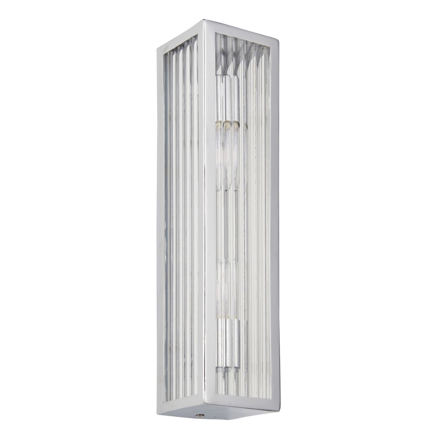 Applique salle de bain verre métal H : 31,5 cm IP44 chrome blanc 2x G9