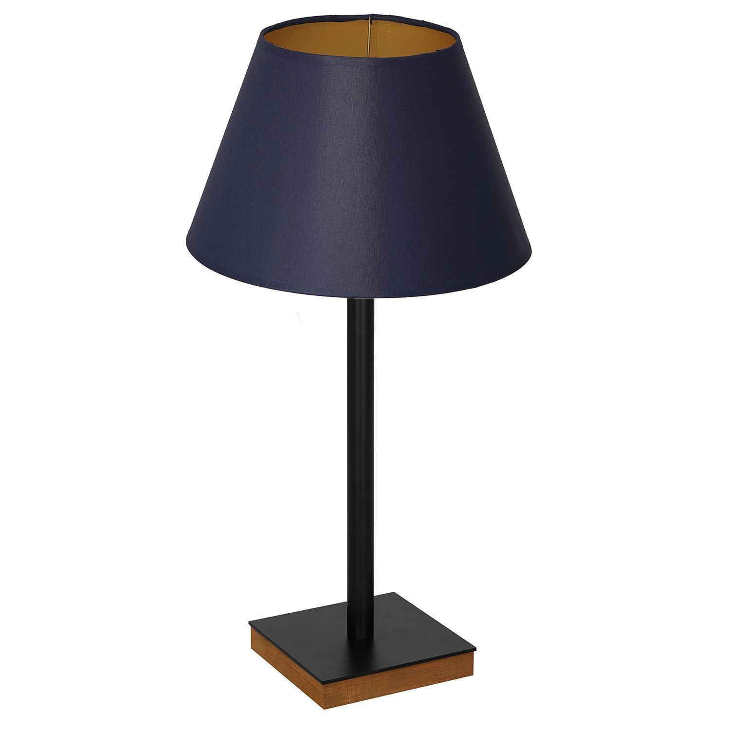 Lampe de table noir bleu or tissu bois 56 cm E27