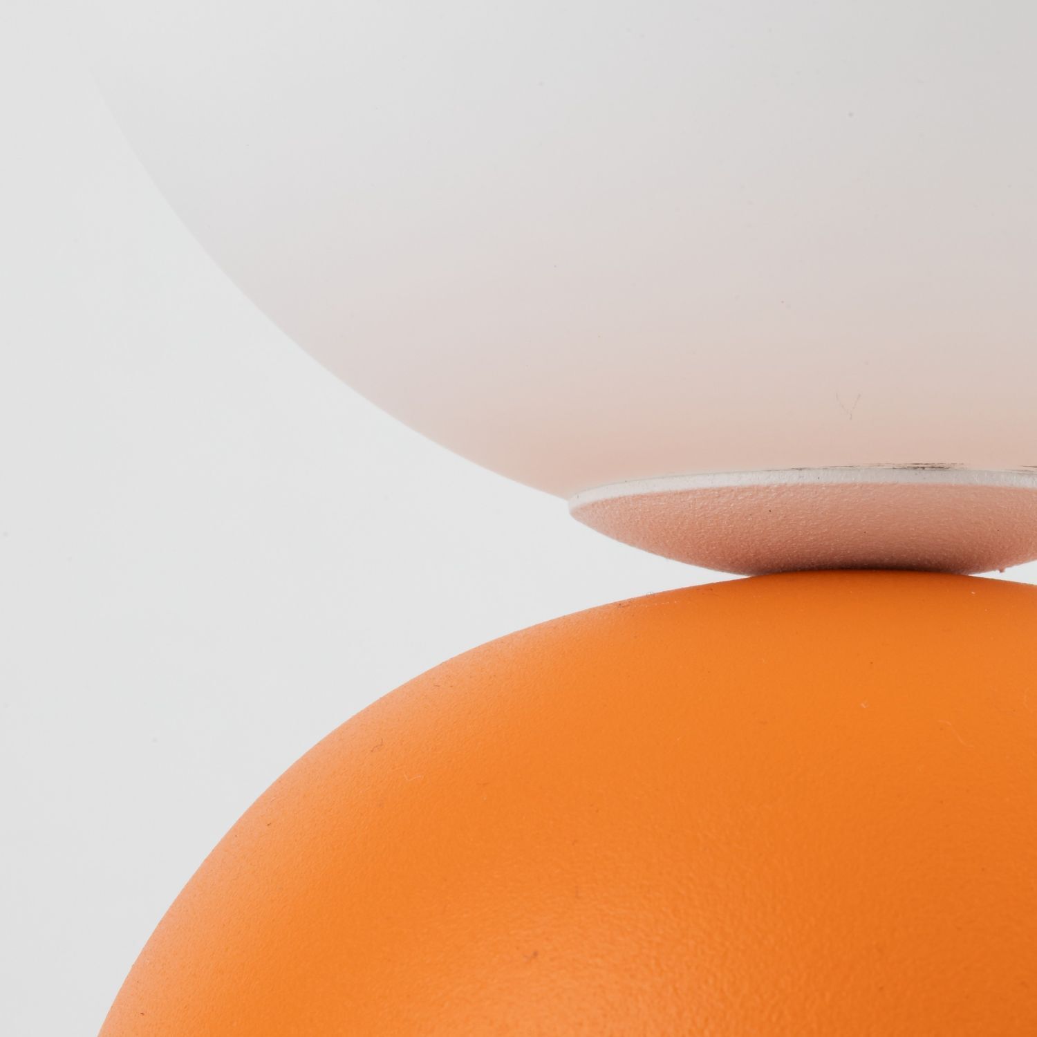 Lampe de table orange blanc métal verre H : 21 cm petit G9 Ei, Essen