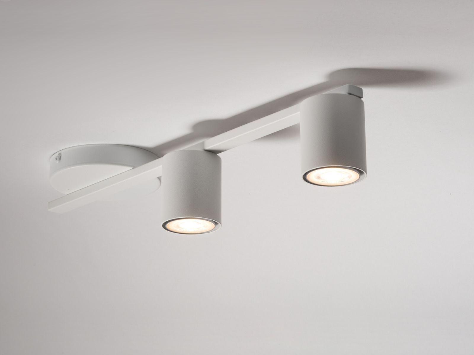 Plafonnier blanc métal GU10 L:46 cm Cylindre Intemporel