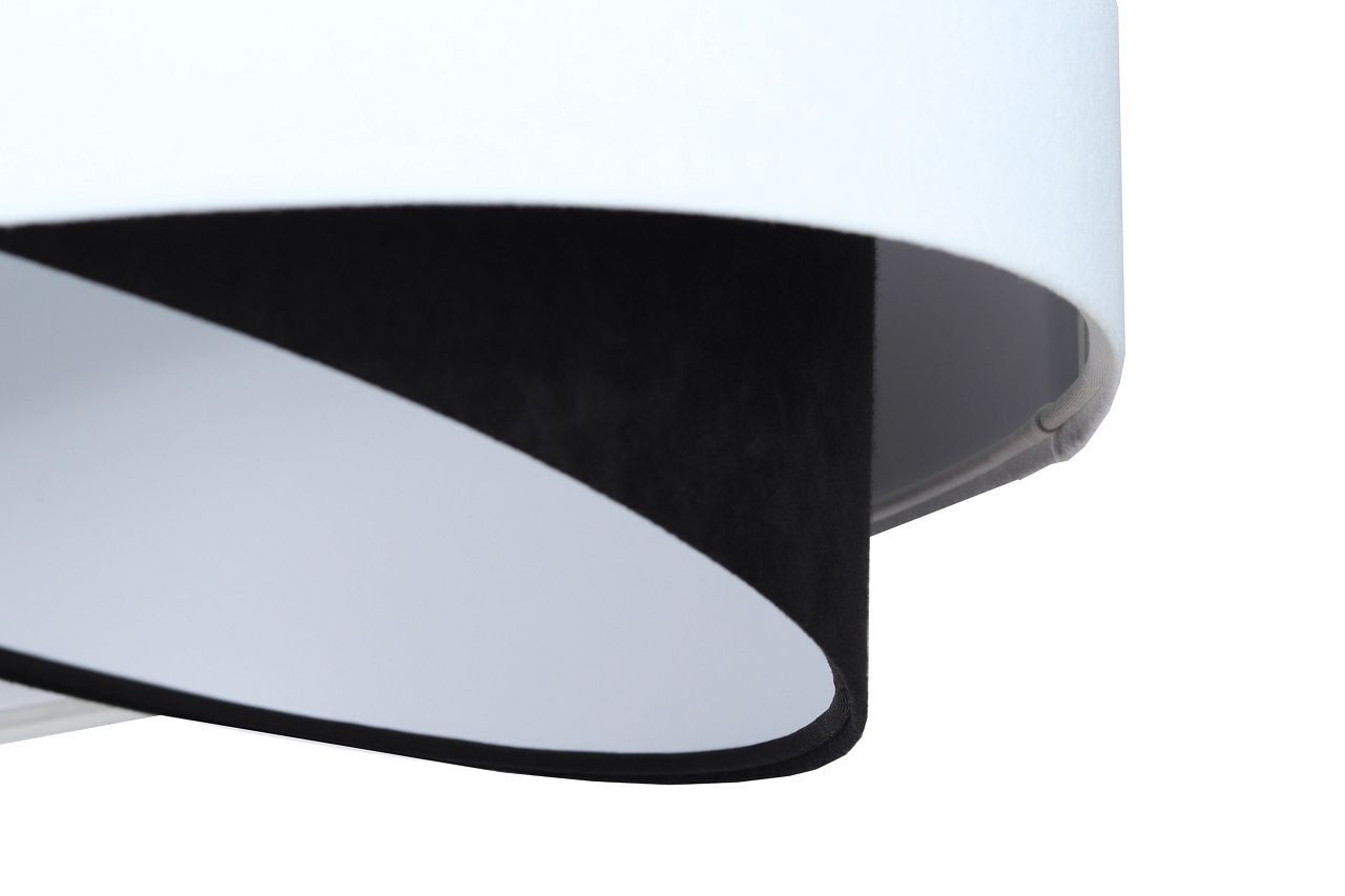 Lampe à suspendre Blanc Noir E27 rond Ø 50 cm Tissu aspect velours