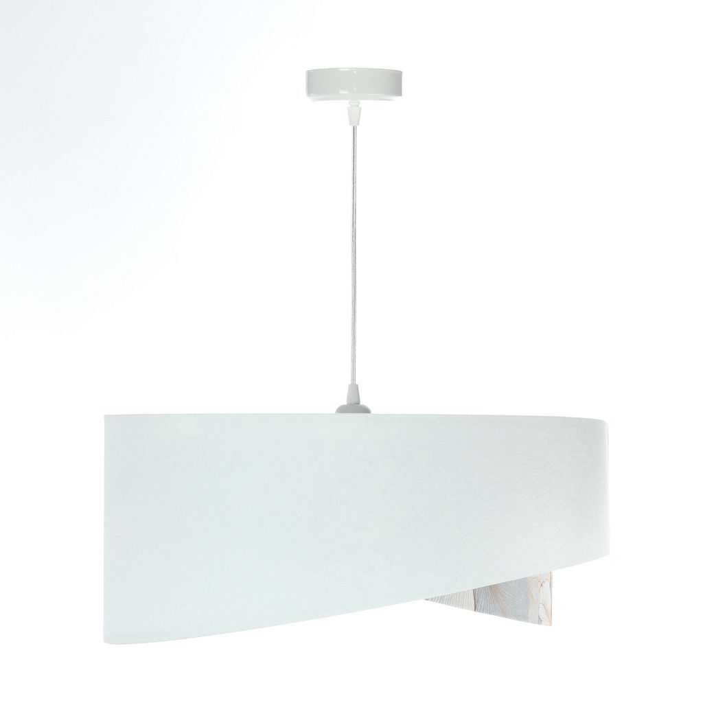 Lampe à suspendre Blanc Crème rond Ø 50 cm E27 Aspect velours Tissu