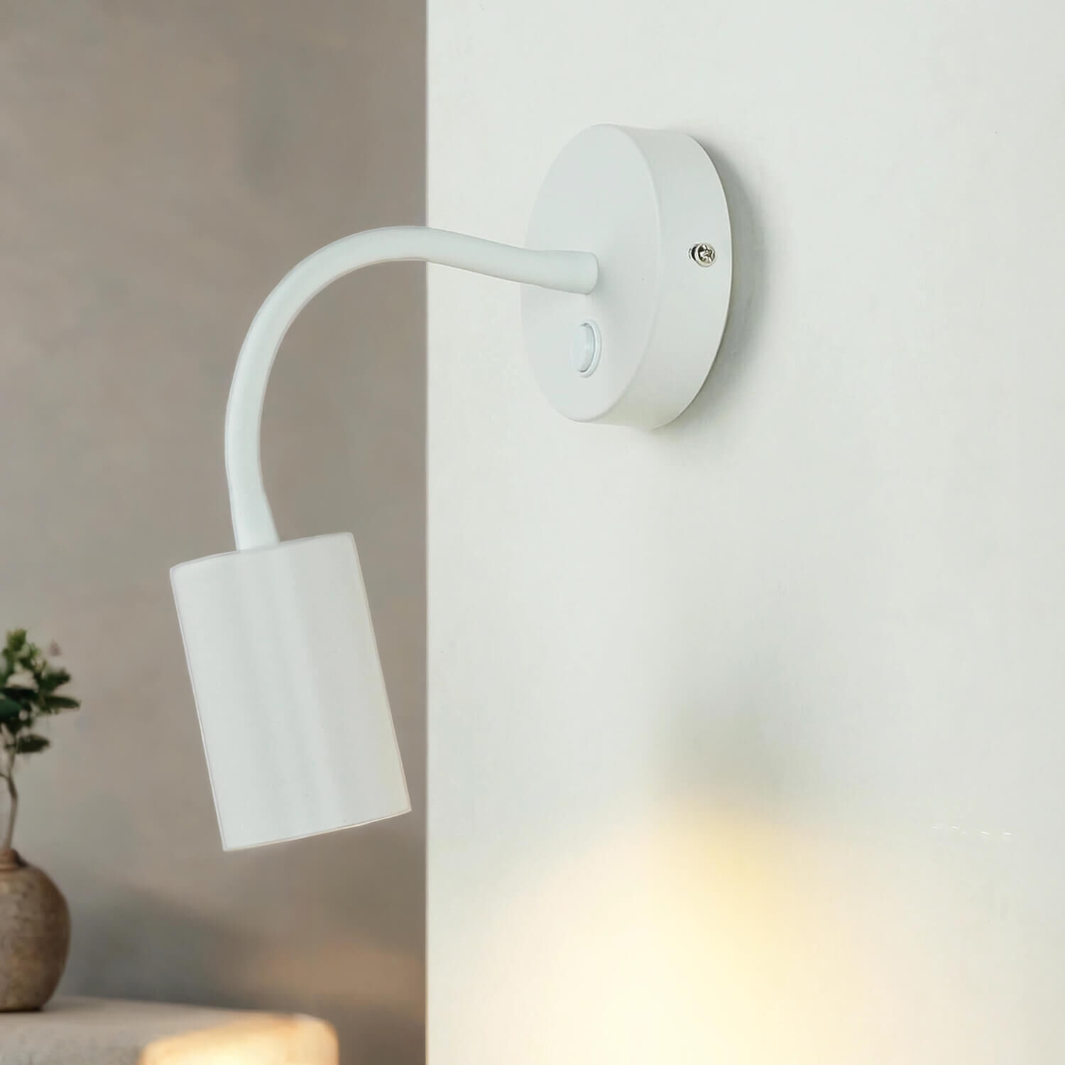 Wandlampe mit Schalter Weiß verstellbar Lesearm GU10 Lampe