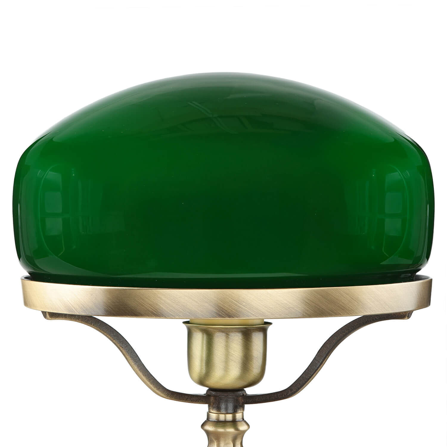 Lampe de table Abat-jour en verre Vert en laiton véritable Lampe, Lampenschirm