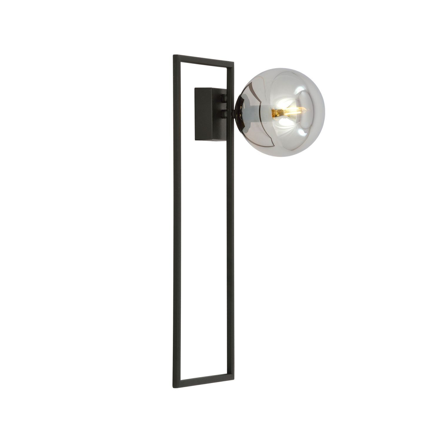 Plafonnier Abat-jour sphérique L : 50 cm Noir Gris E14 Verre Métal