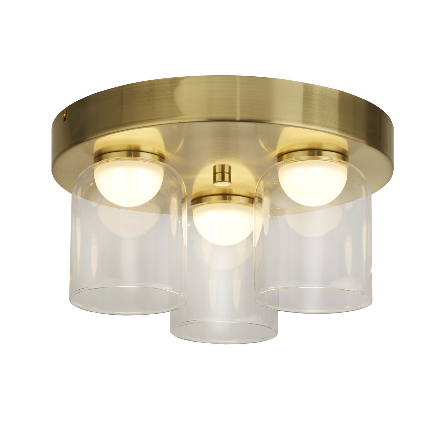 Petit plafonnier LED verre métal Ø30 cm IP44 4000 K