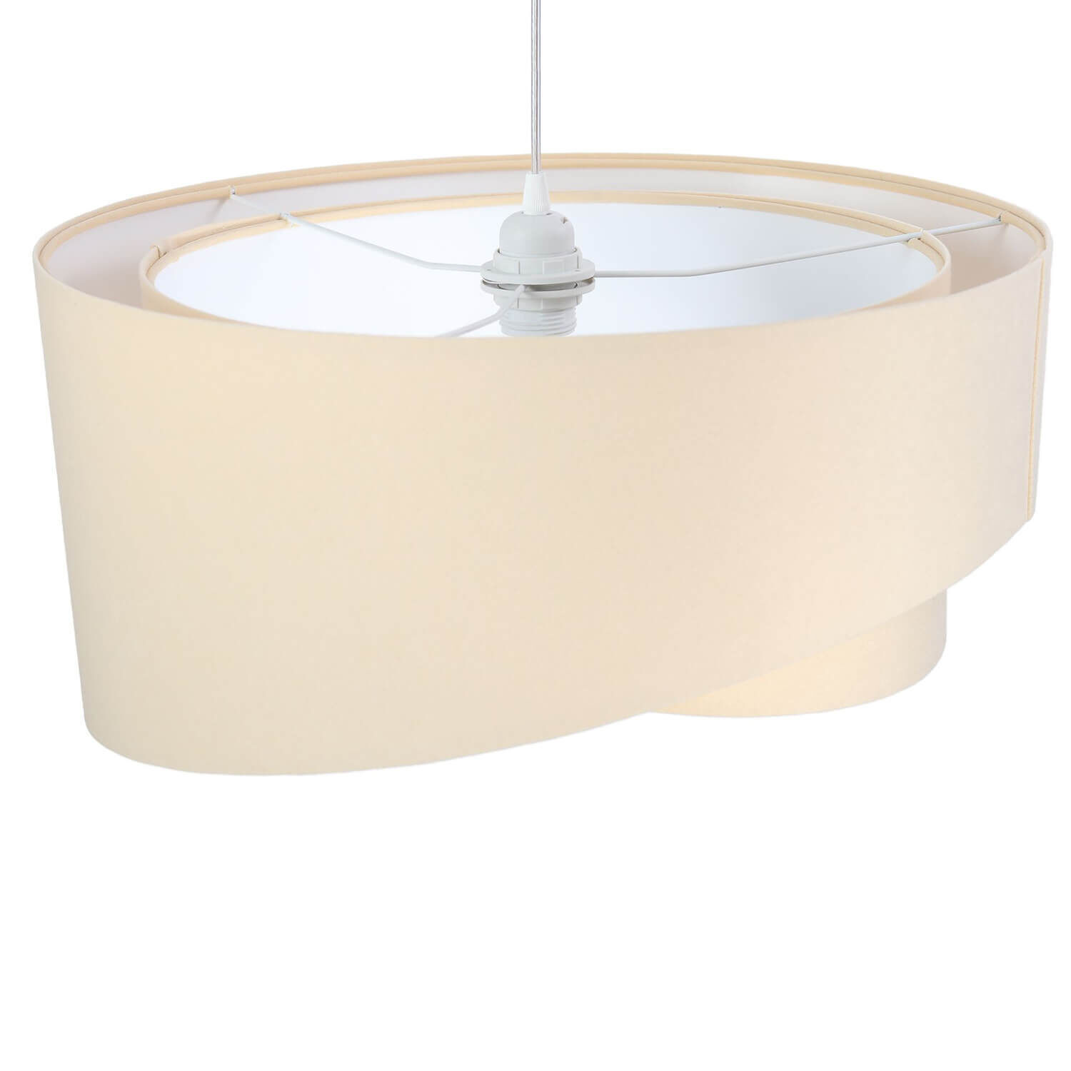 Suspension MADAN crème blanc rond Ø50cm