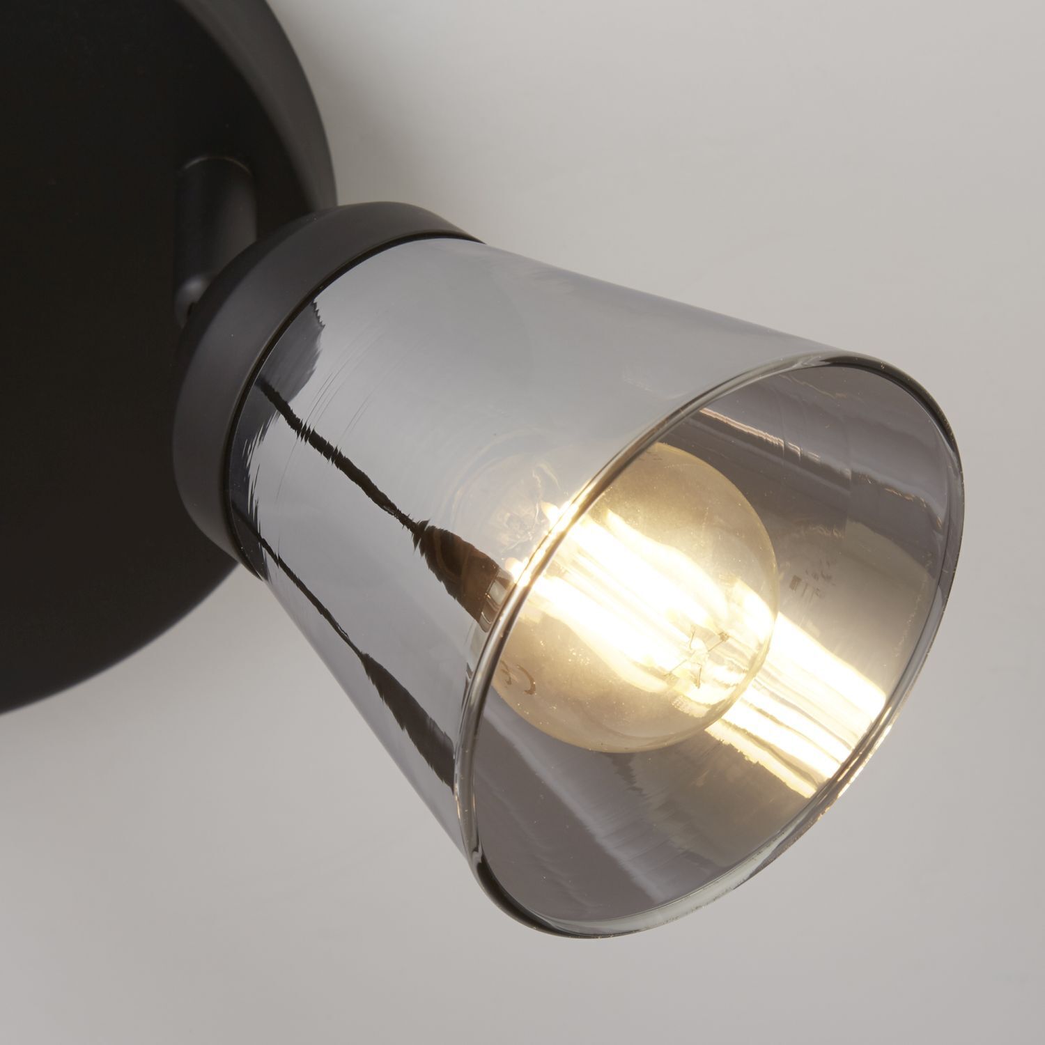Plafonnier 3 flammes Ø 42 cm noir gris fumé E14
