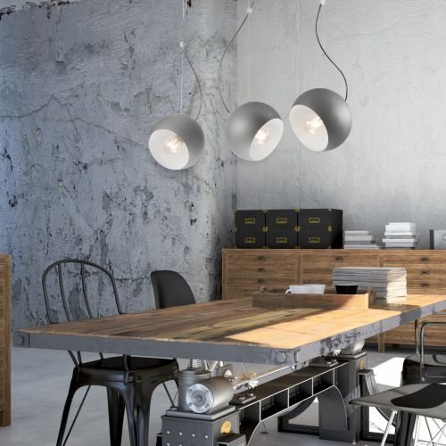 Lampe suspendue Argent Blanc Métal Table à manger Moderne