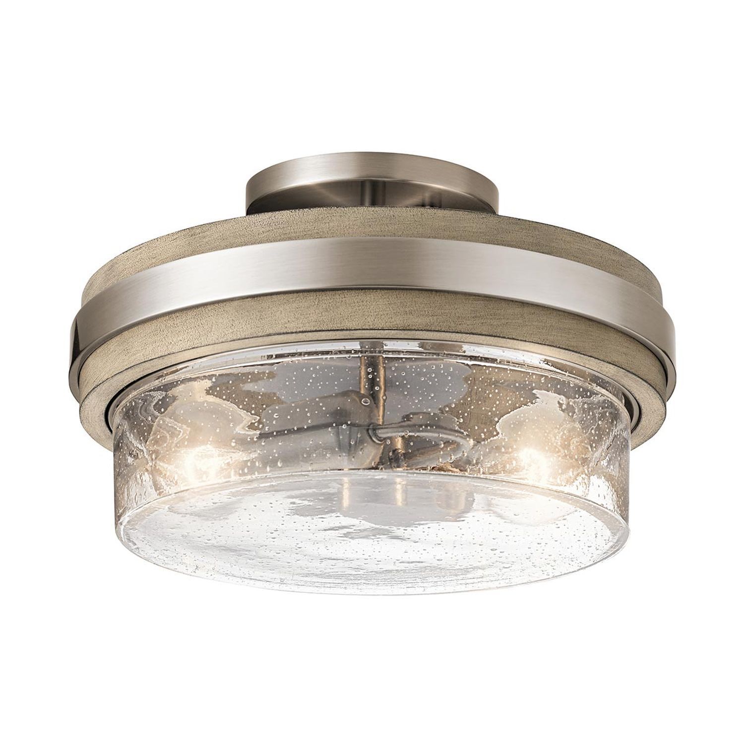 Lampe de plafonnier intérieur rond D : 30,5 cm métal verre 1x E27