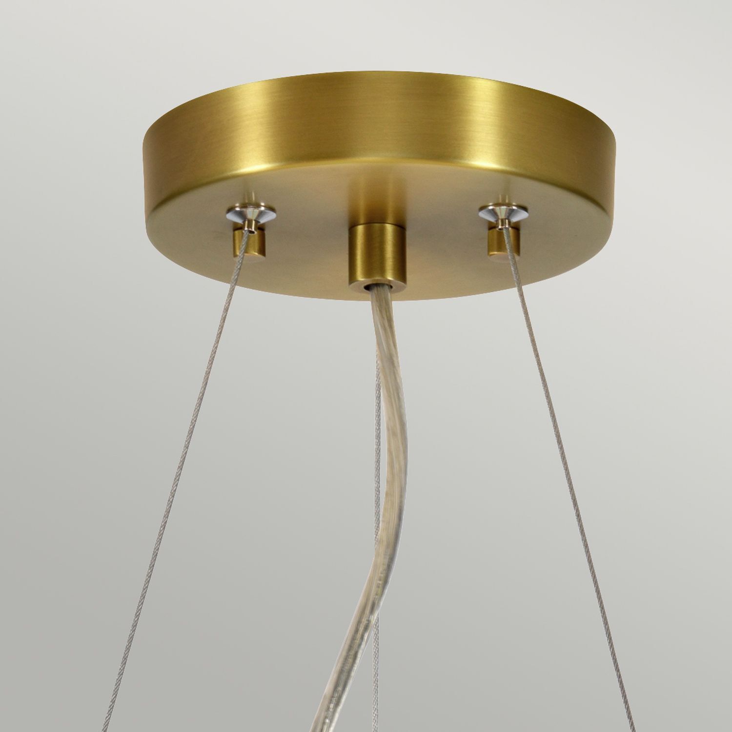 Suspension tissu Ø36cm en crème laiton antique