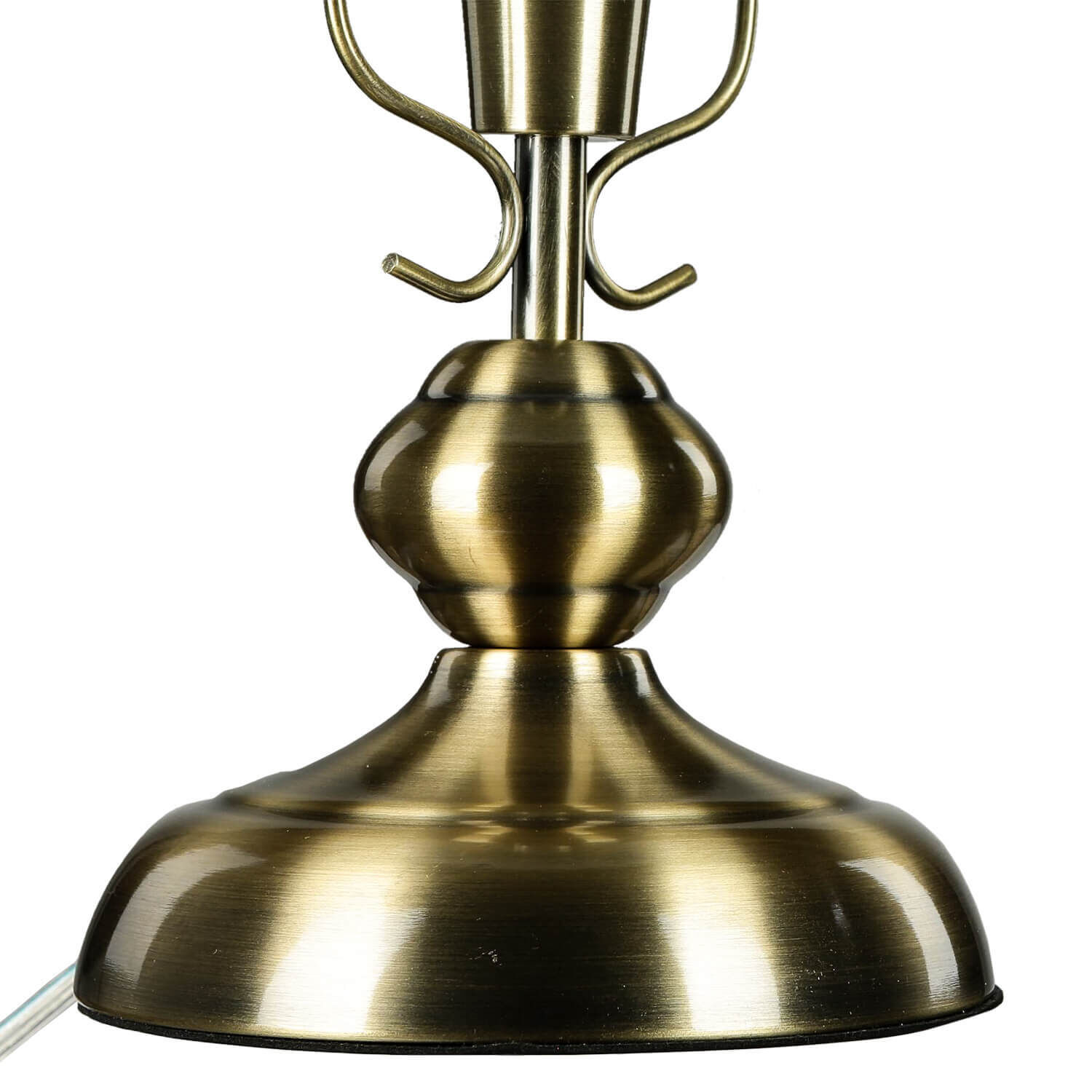 Tischlampe Glas Metall 35 cm in Bronze Weiß Jugendstil Lampe