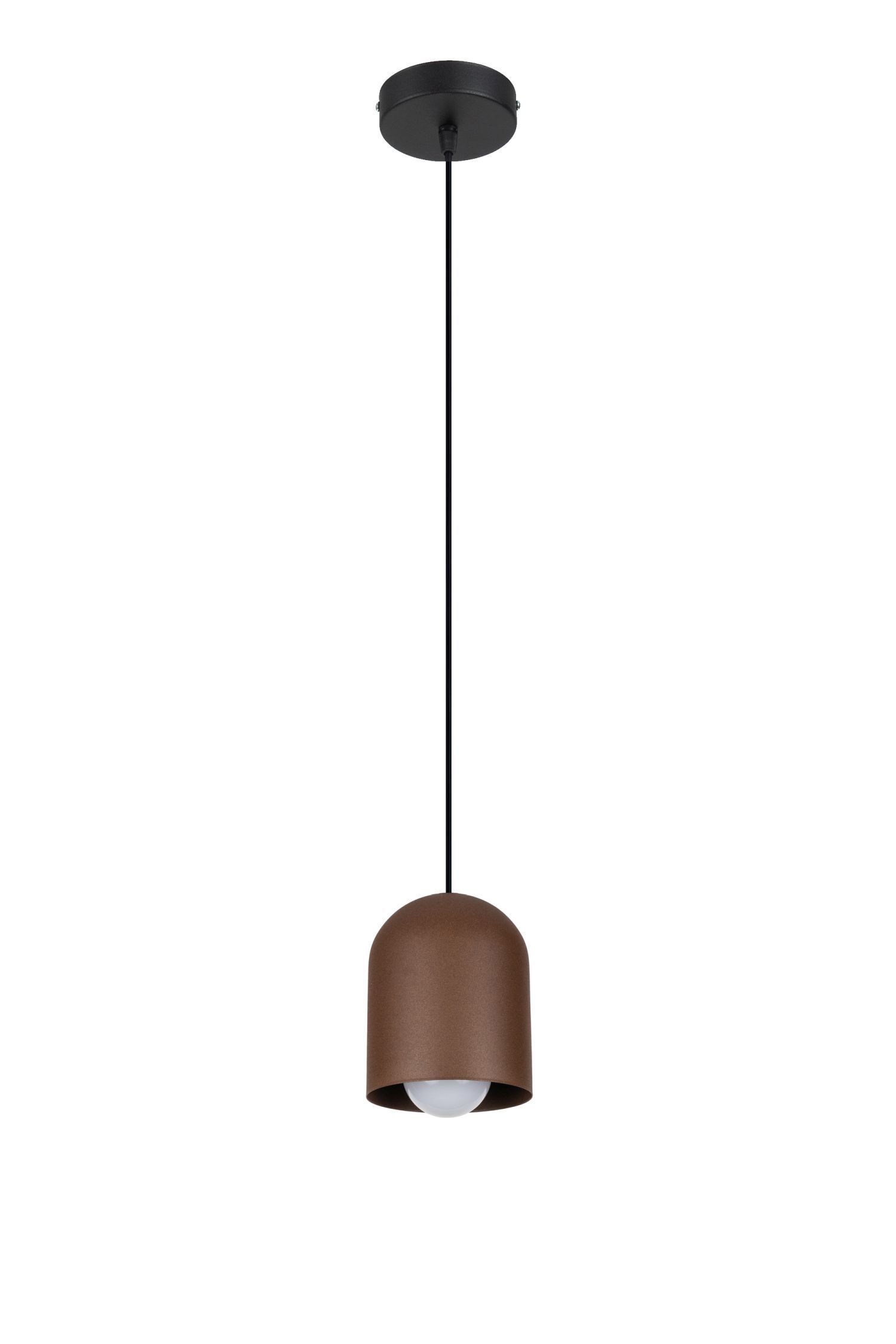 Lampe à suspendre ronde Noir Marron E27 Ø11 cm Loft