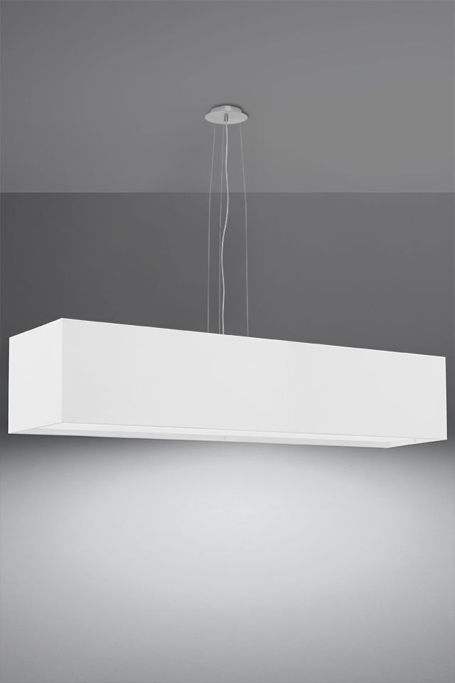 Lampe à suspendre tissu verre blanc largeur 120 cm faible éblouissement 5x E27