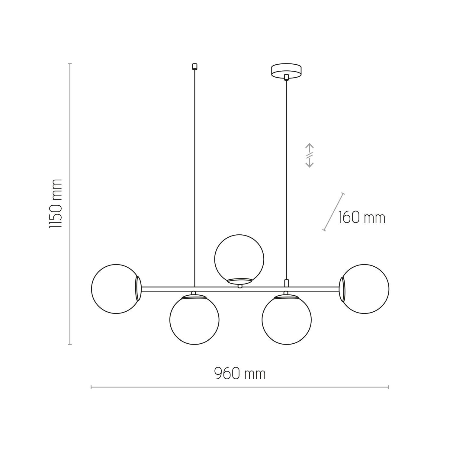 Lampe à suspendre moderne verre métal noir blanc E27