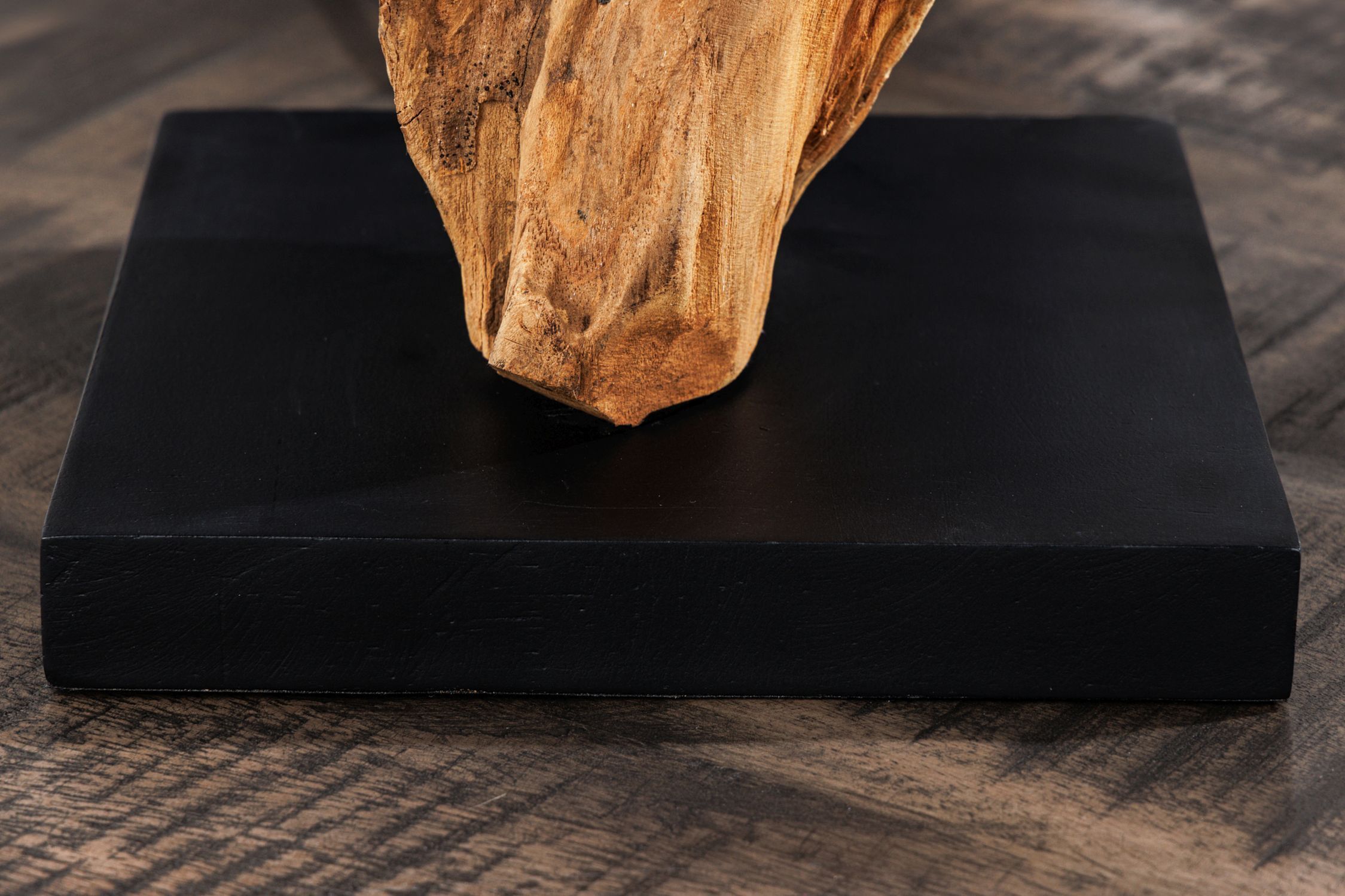 Moderne Tischleuchte blendarm Stoff Holz E27 58 cm groß Kiste