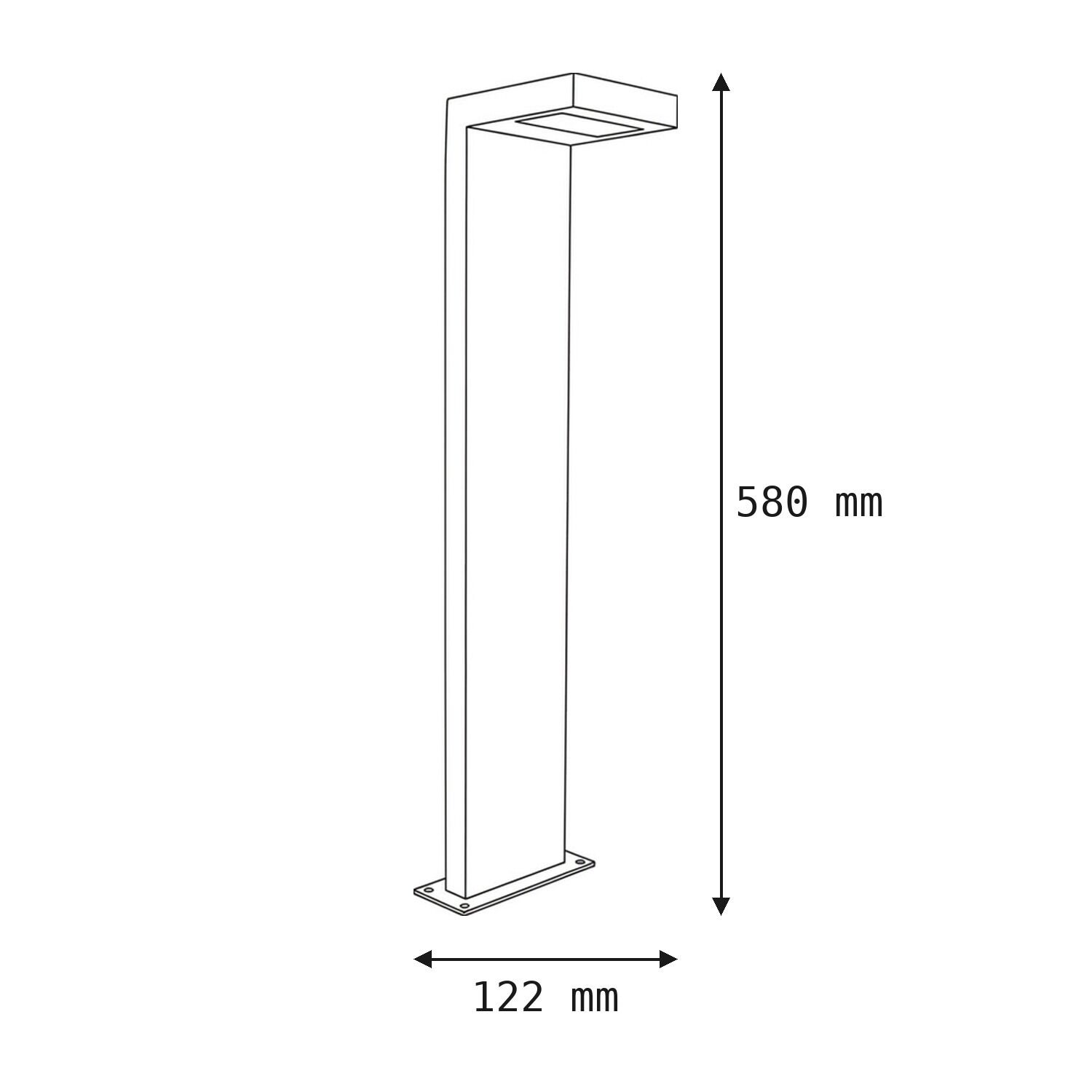 le51418-pollerleuchte-terrasse-garten-auffahrt-aussen-metall-kunststoff-modern-ip54-anthrazit-grau-06 LED-Stütze, Stützsäule, Maße, 58 cm, 122 mm