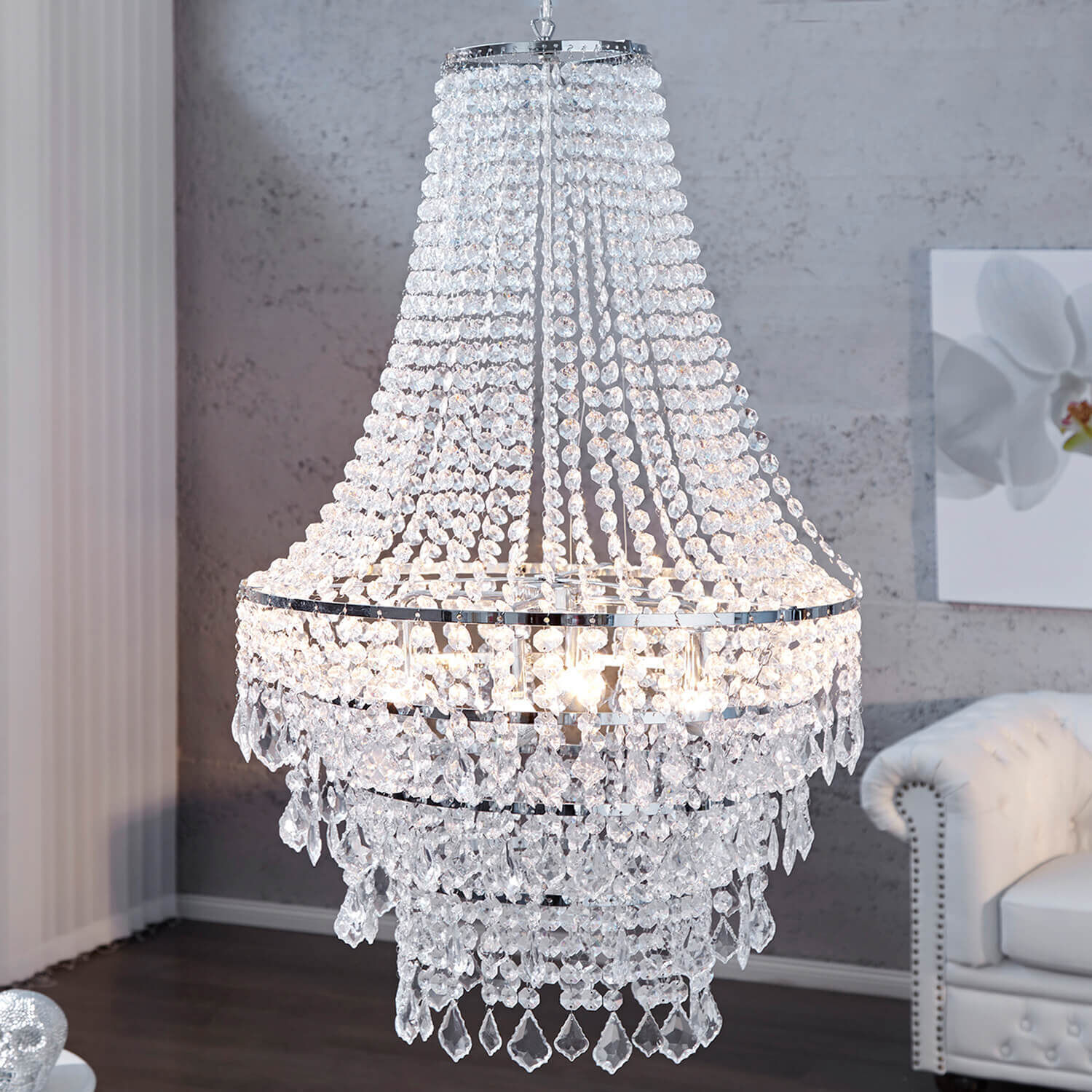 Suspension E14 baroque imposant lustre