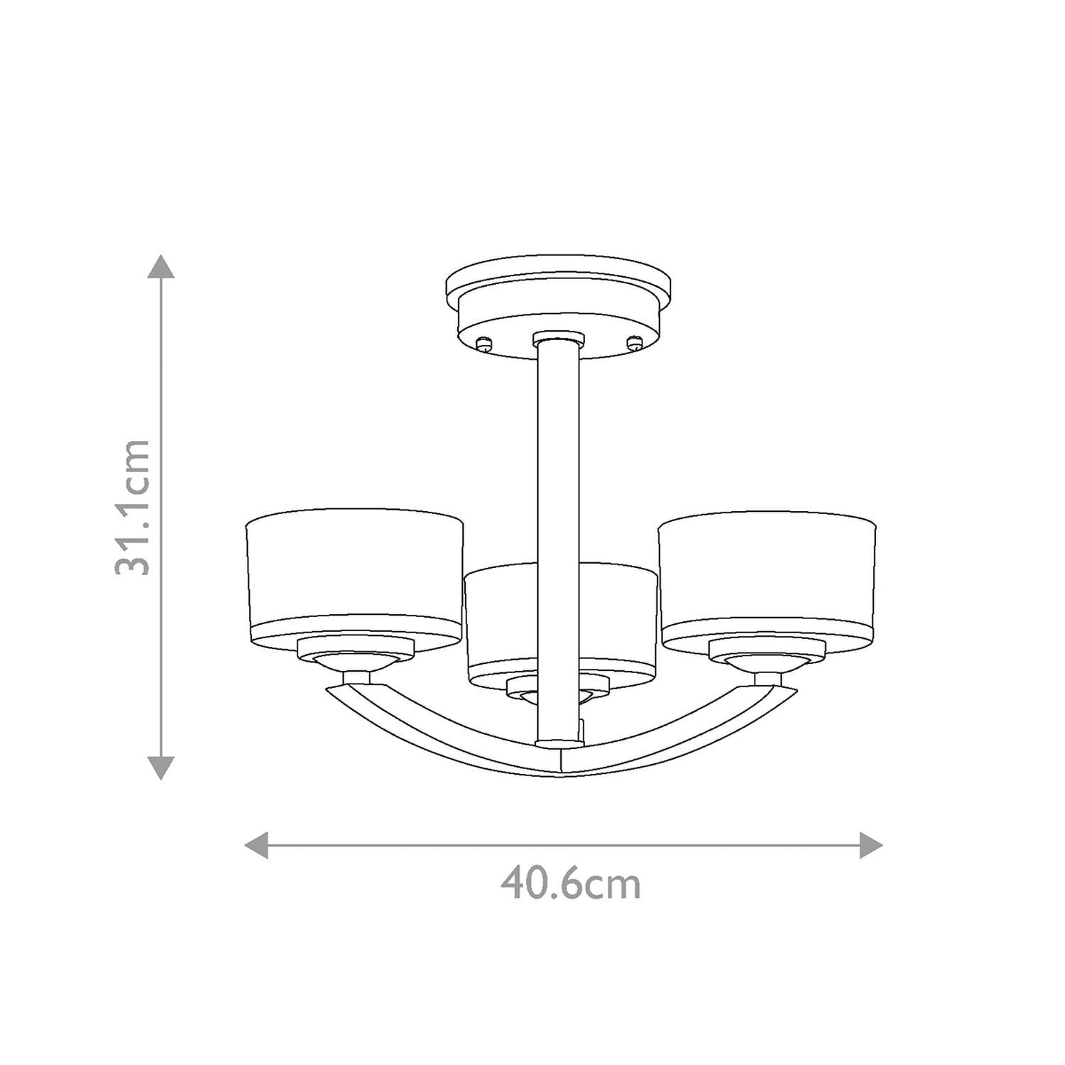Lampe de plafonnier salle de bain LED G9 IP44 largeur 40,6 cm 3000 K chrome blanc Leuchter, Lampe