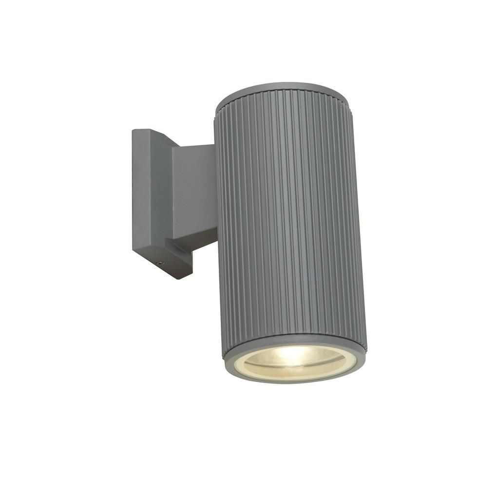 Lampe d'extérieur murale IP54 Downlight E27 Gris Verre Aluminium