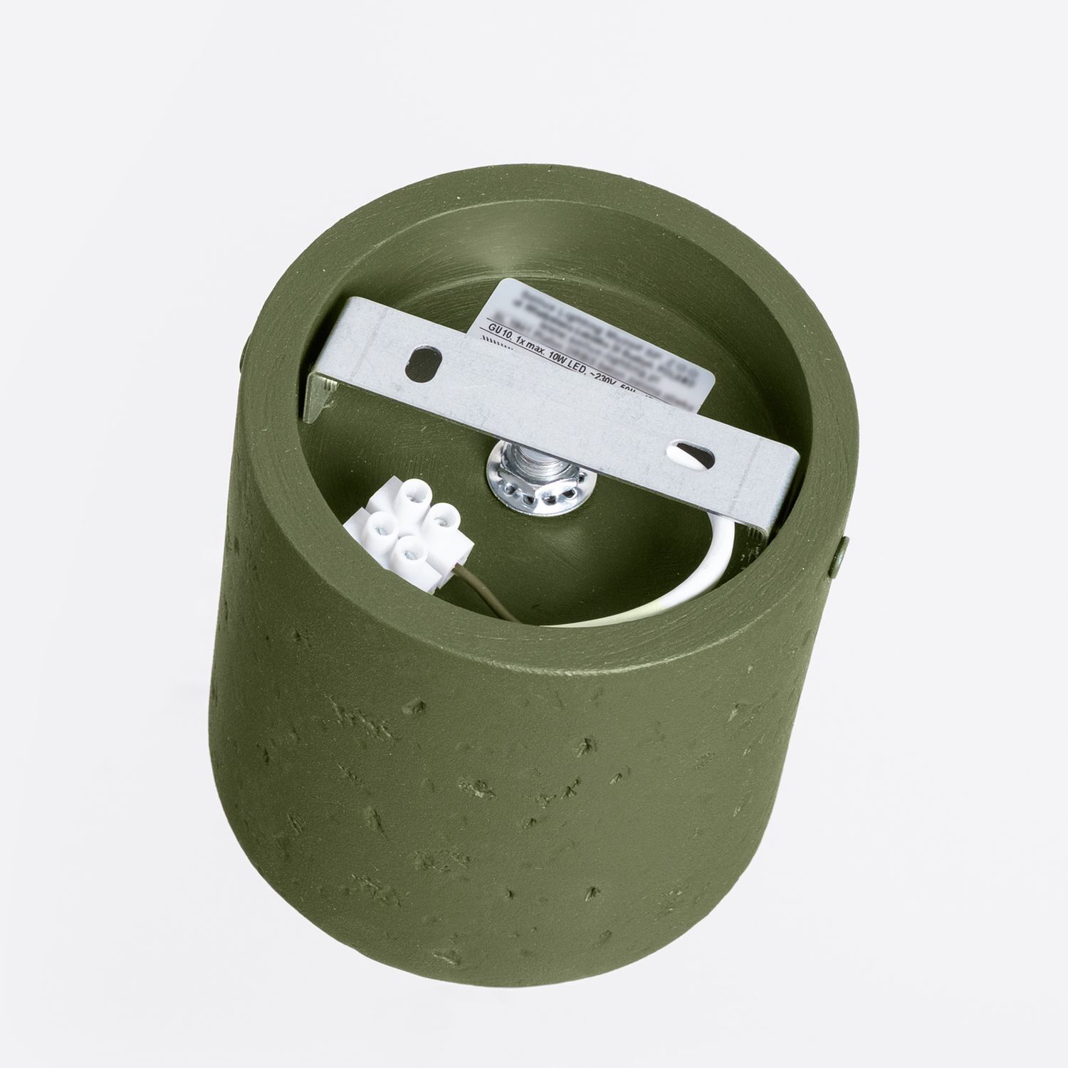 Aufbaustrahler Beton Olivgrün GU10 B:10 cm Modern Band