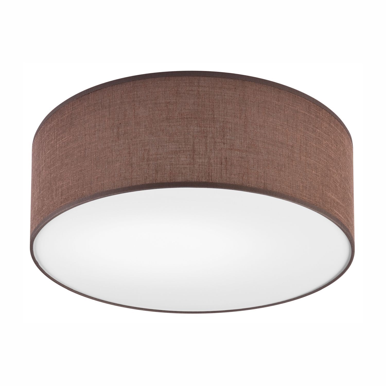 Lampe de plafond ronde Ø 35 cm Tissu moderne faible éblouissement brun pour E27