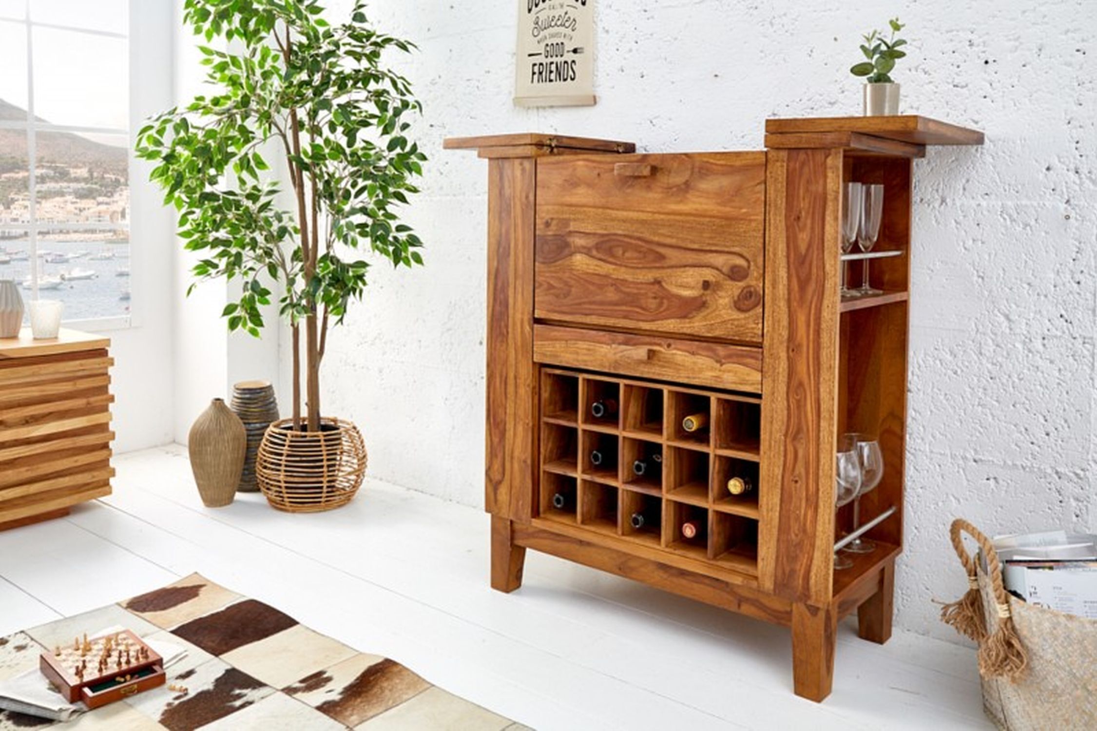 Holz, Hartholz, Gebeiztes Holz, Anrichte, Innenarchitektur