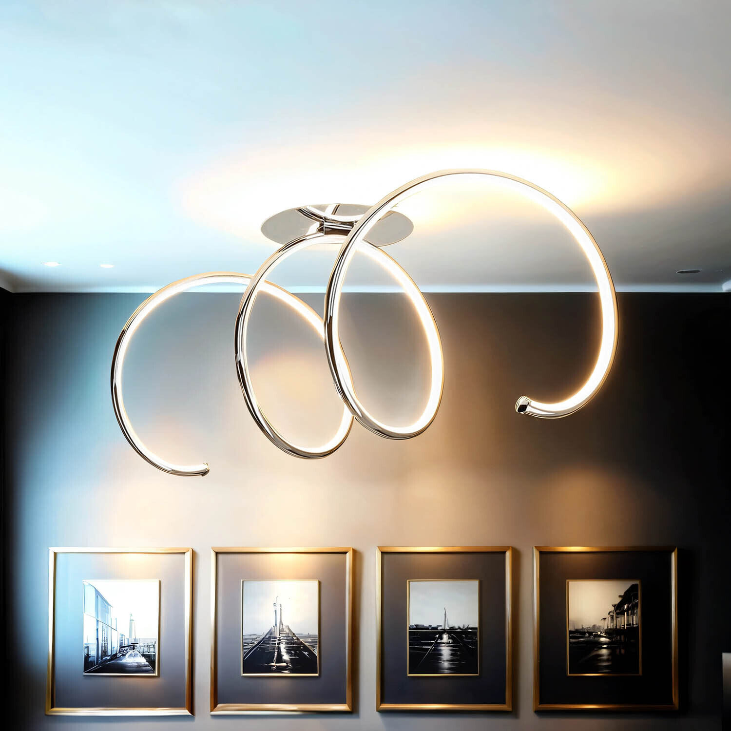 Plafonnier LED 3000 K 2300 lm Moderne Vagues Kunst