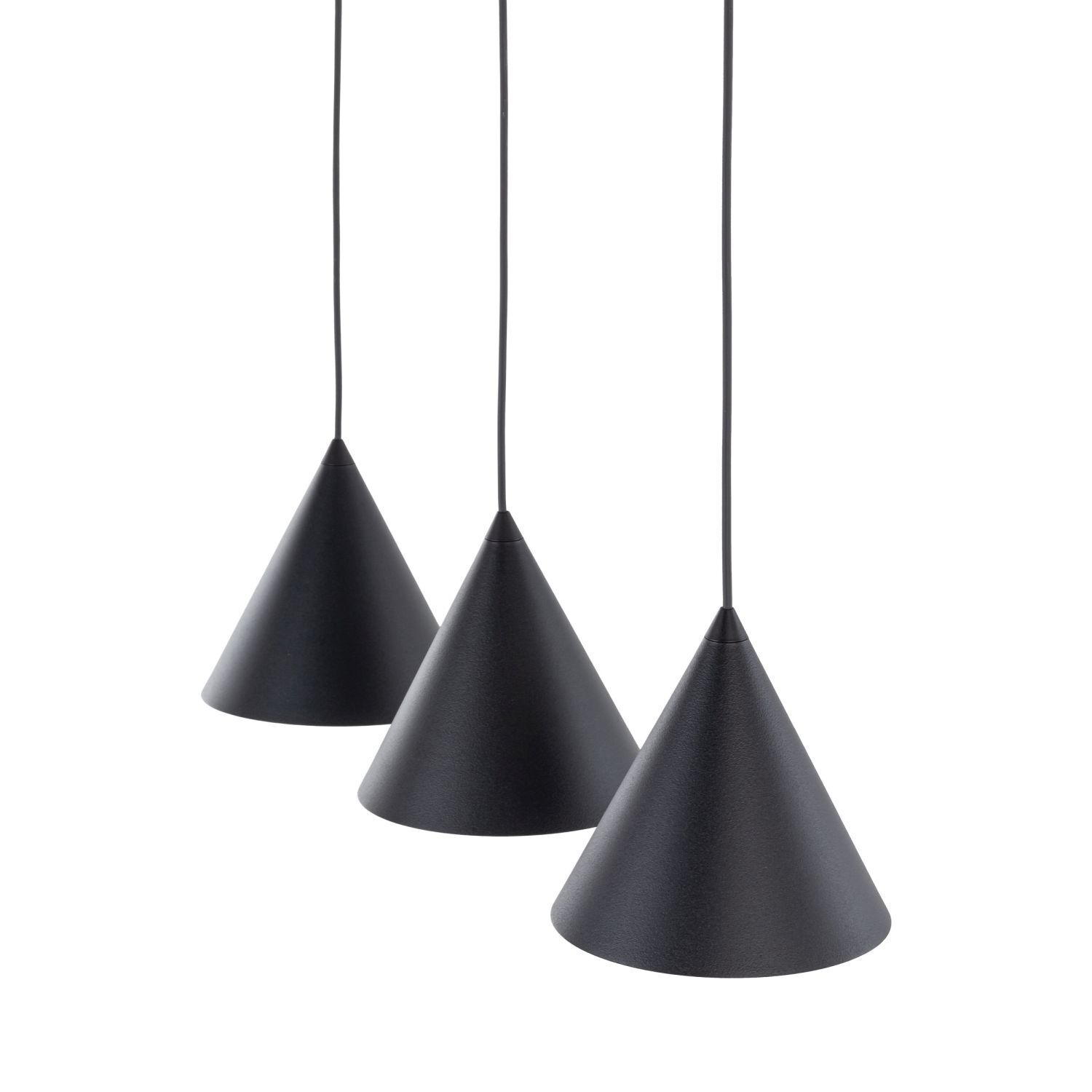 Lampe à suspendre 3 flammes Noir L : 75 cm E27 Rétro Métal