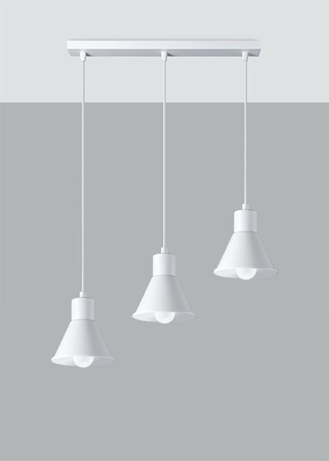 Lampe à suspendre 3 flammes 45 cm de long rétro E27 métal