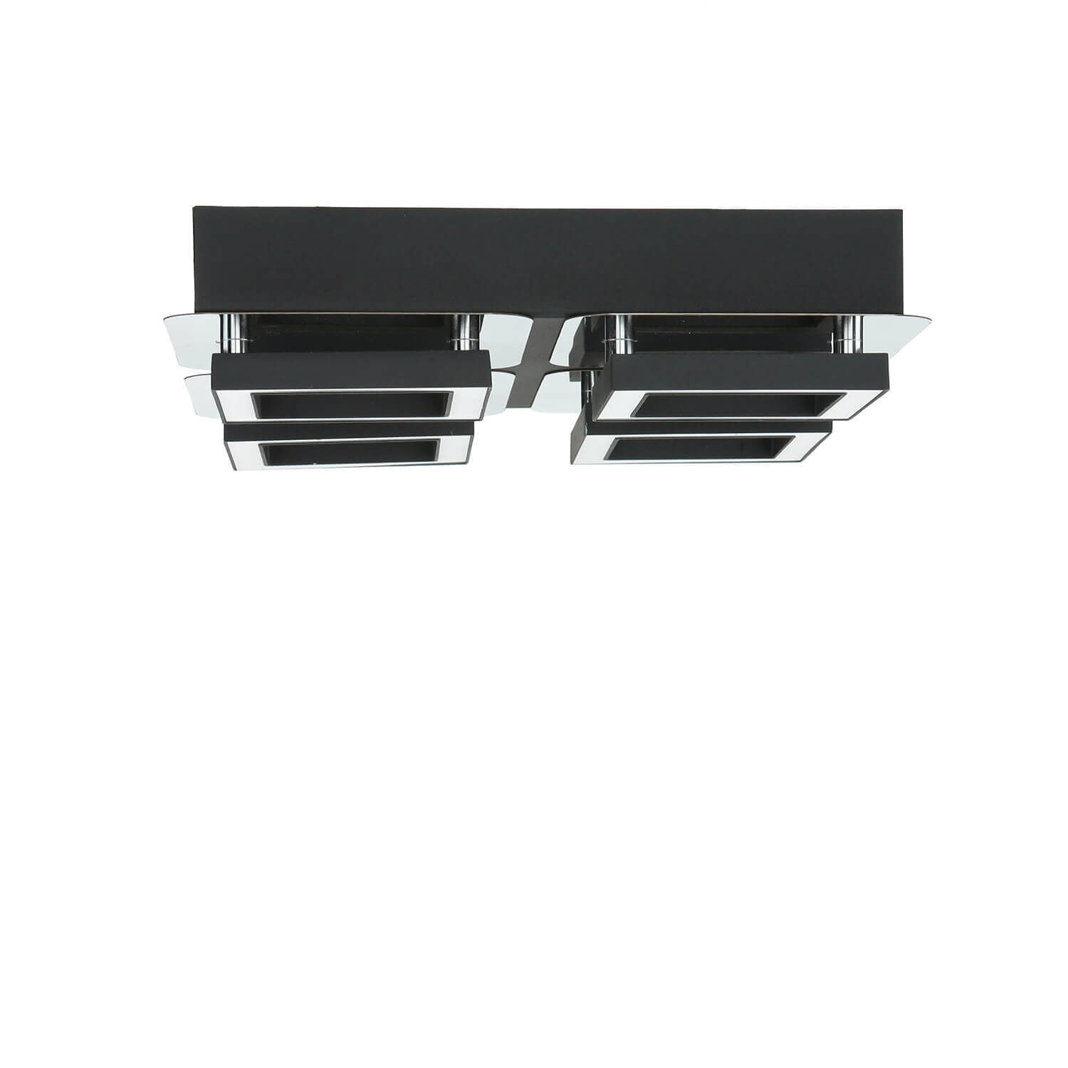 Plafonnier LED L : 25 cm Acier inoxydable en noir Chrome 4200 K Deckenleuchte