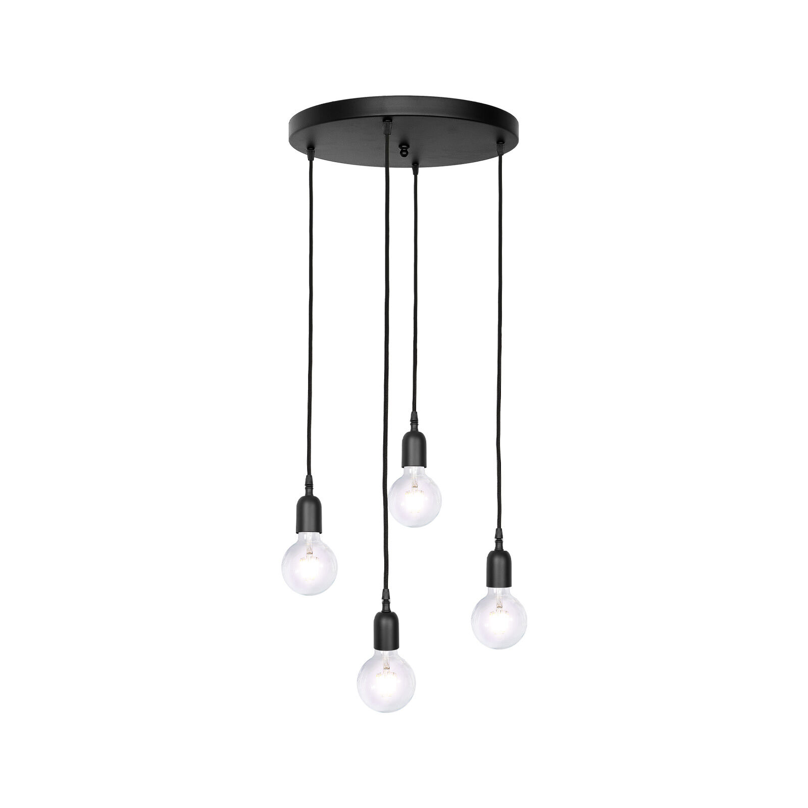 Suspension Noir Ø 40 cm laiton fer réglable E27