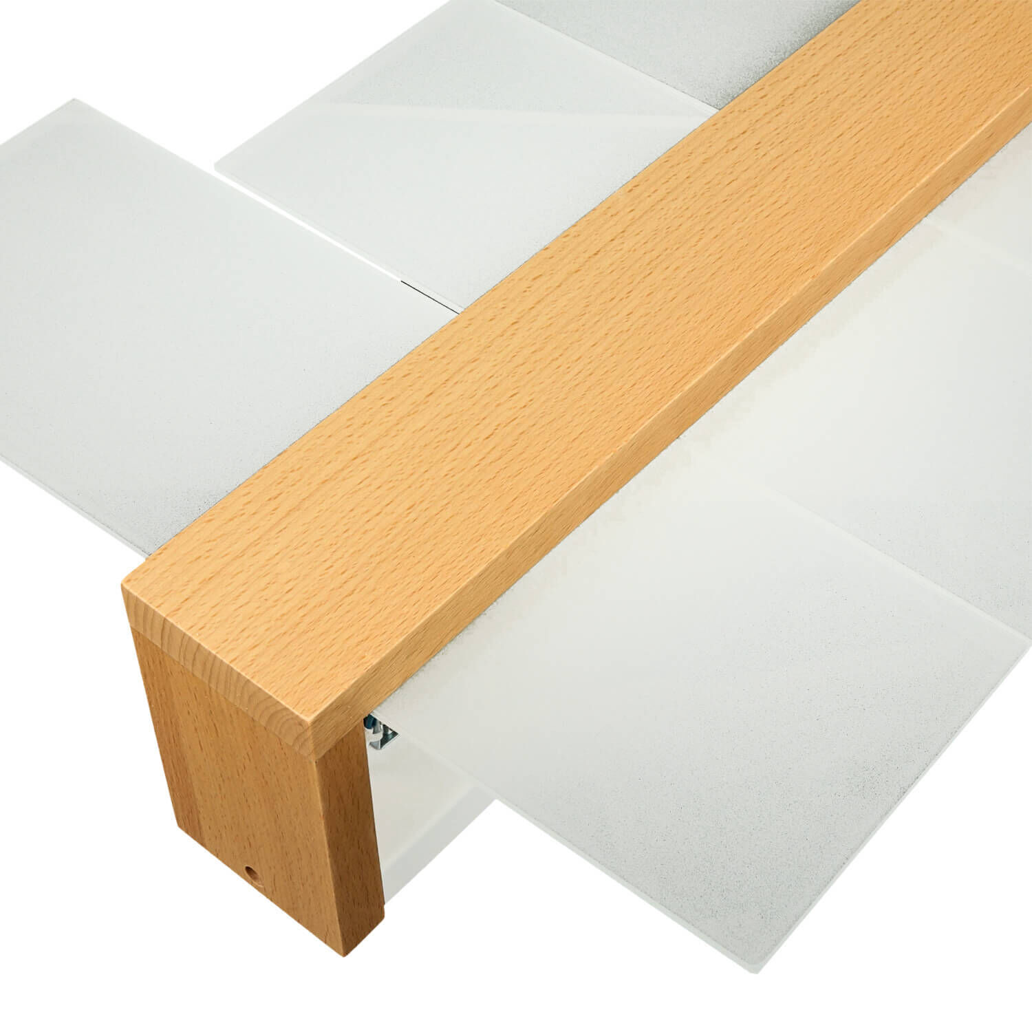 Deckenleuchte LEDA in Echtholz 2-flmg Ablage, Holz, Schublade, Mobiliar