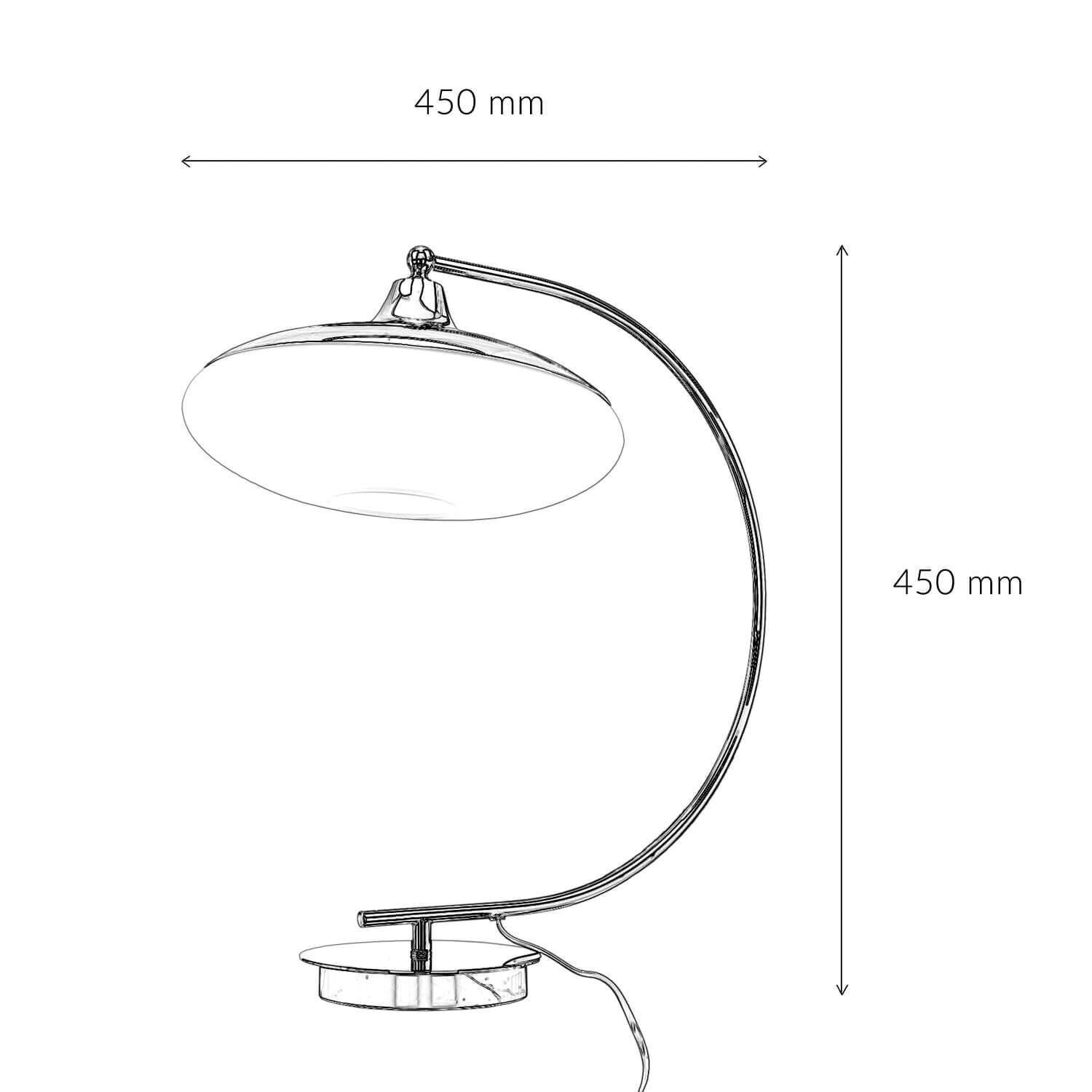 Lampe de table courbée Bauhaus ronde 45cm