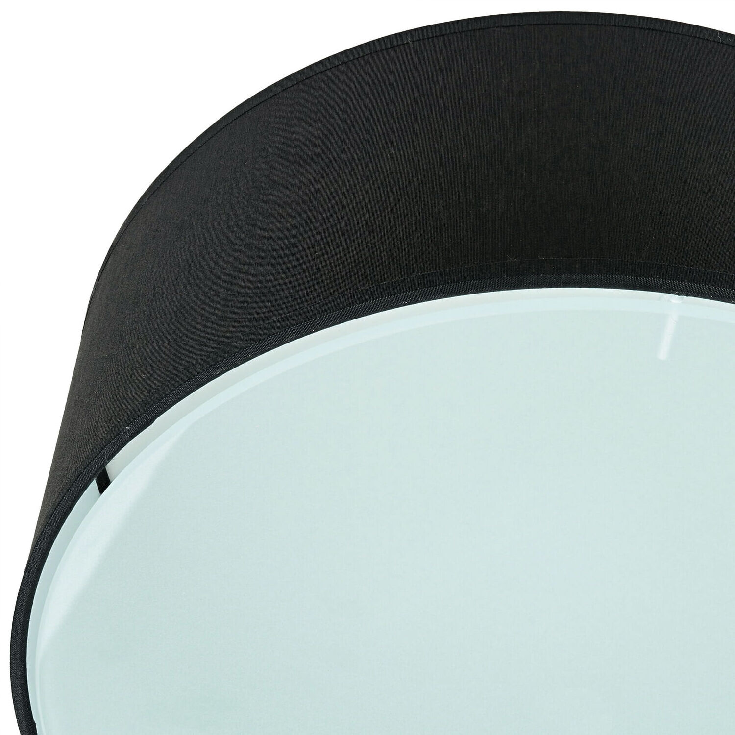 Plafonnier rond noir Ø 30 cm faible éblouissement tissu verre