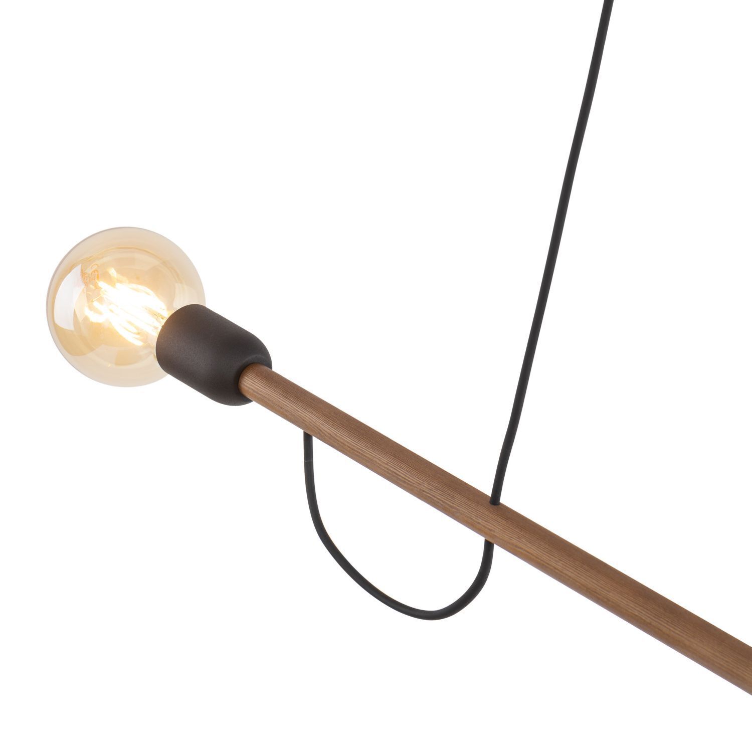 Hängelampe Holz Metall 93 cm lang H: max. 160 cm 2x E27 Licht, Lampe