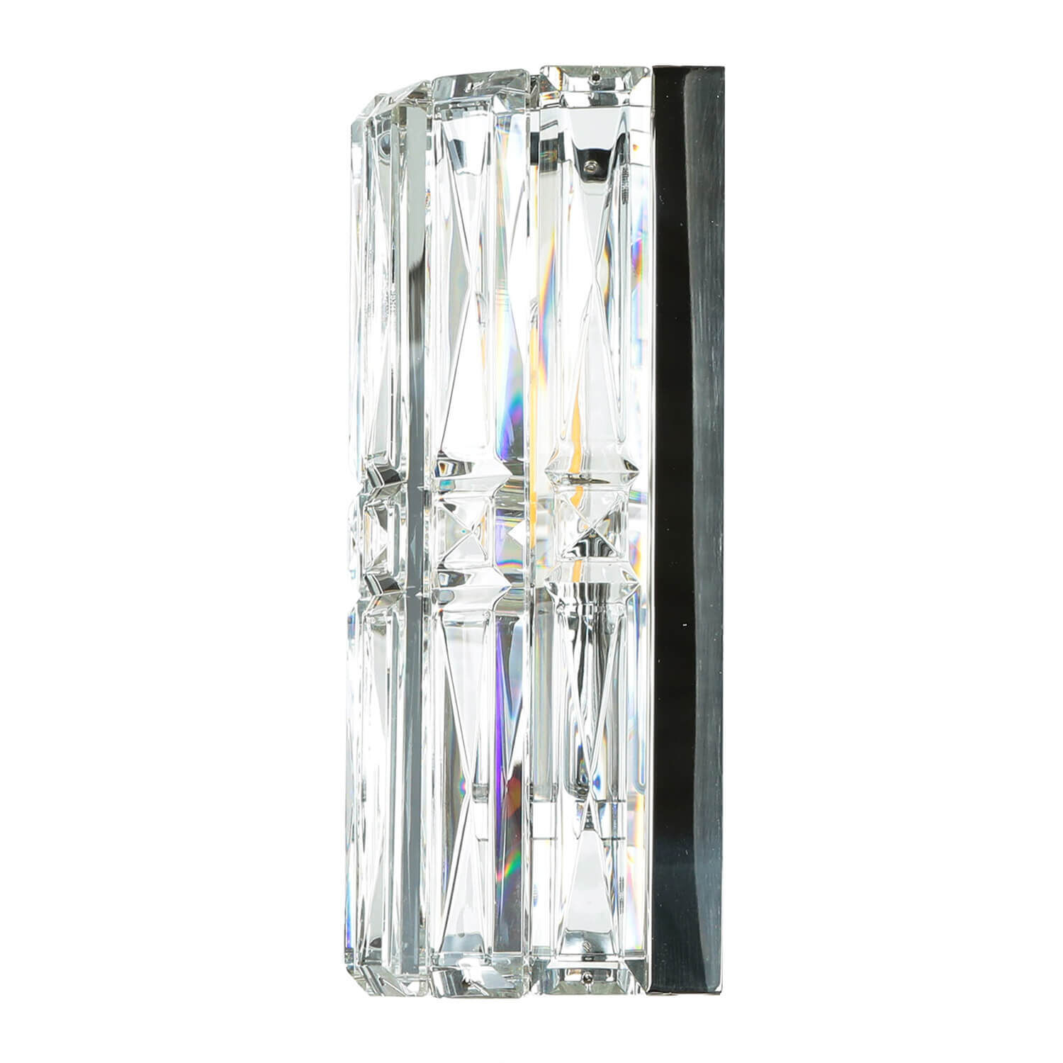 Applique métal verre hauteur 25 cm chrome E14 allongée