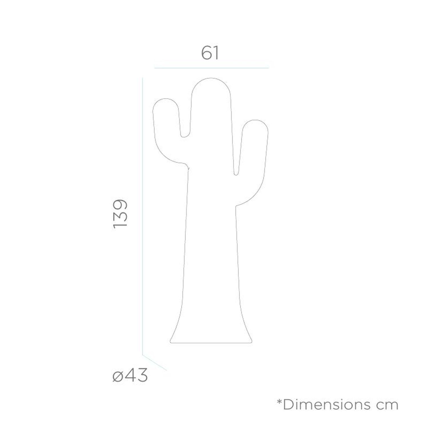 Lampadaire LED extérieur batterie 139cm cactus variateur de couleur IP65