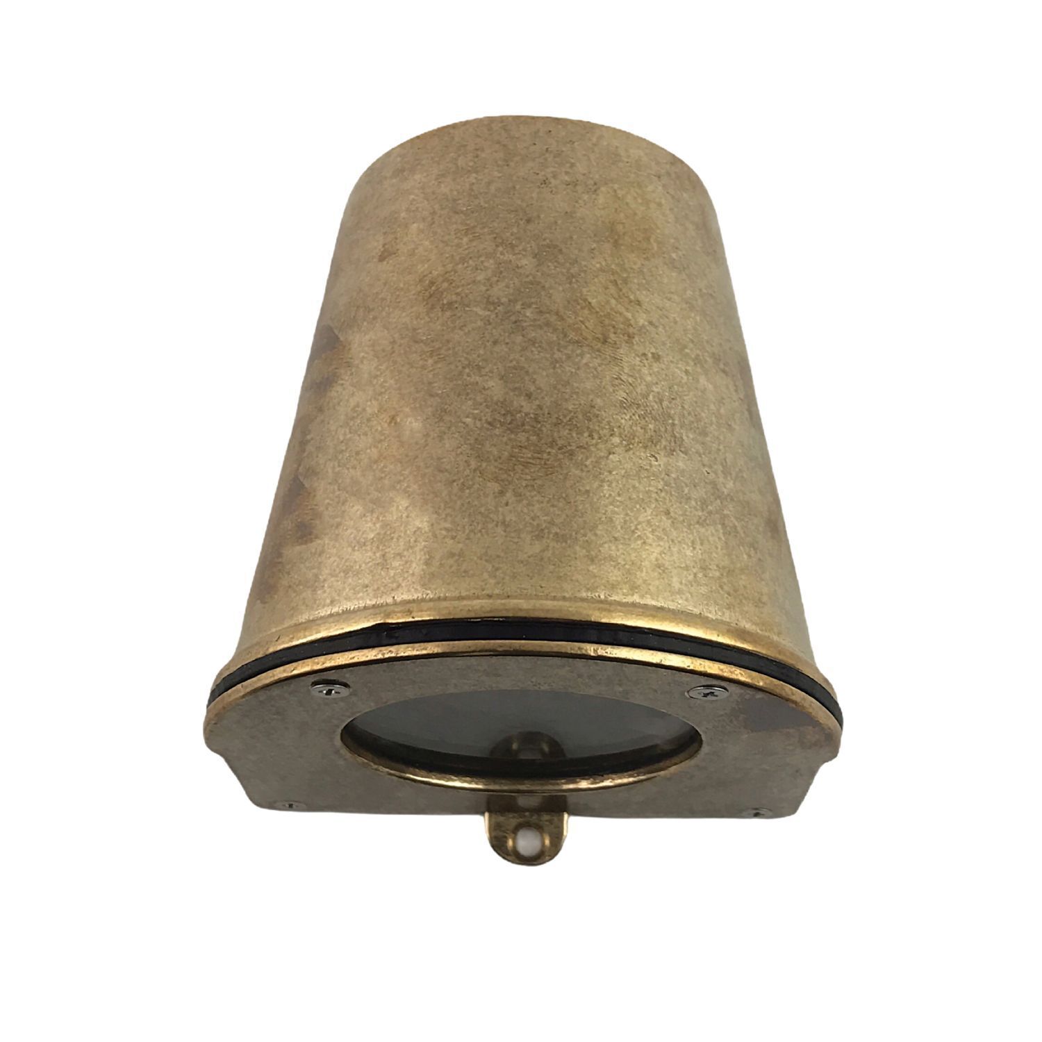 Lampe d'extérieur murale laiton verre GU10 IP54 H : 10 cm Downlight